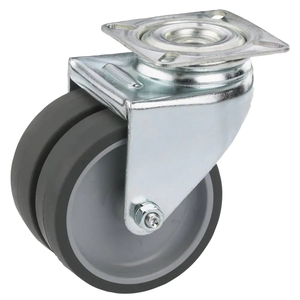 Lenkrolle mit Platte 75 x 25 mm, Tragkr. 100 kg
