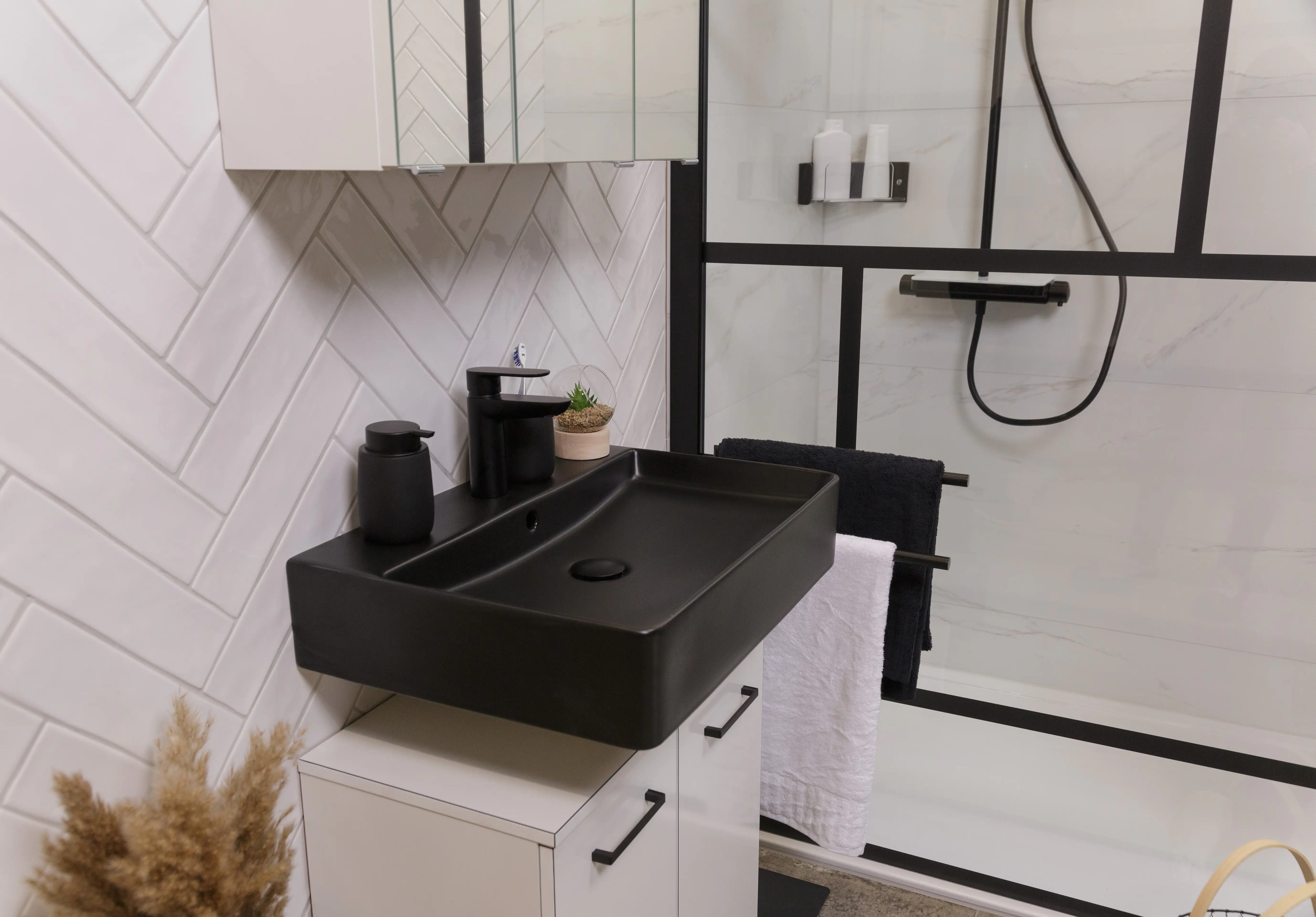 Primaster Keramikwaschbecken 60 cm Prag schwarz matt