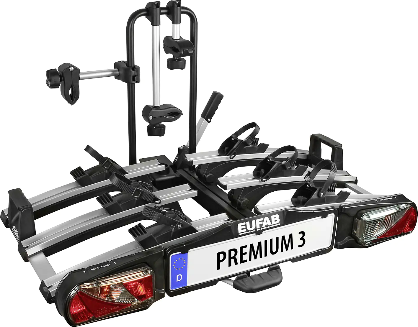 EUFAB Fahrradheckträger Premium III für 3 Fahrräder abklappbar
