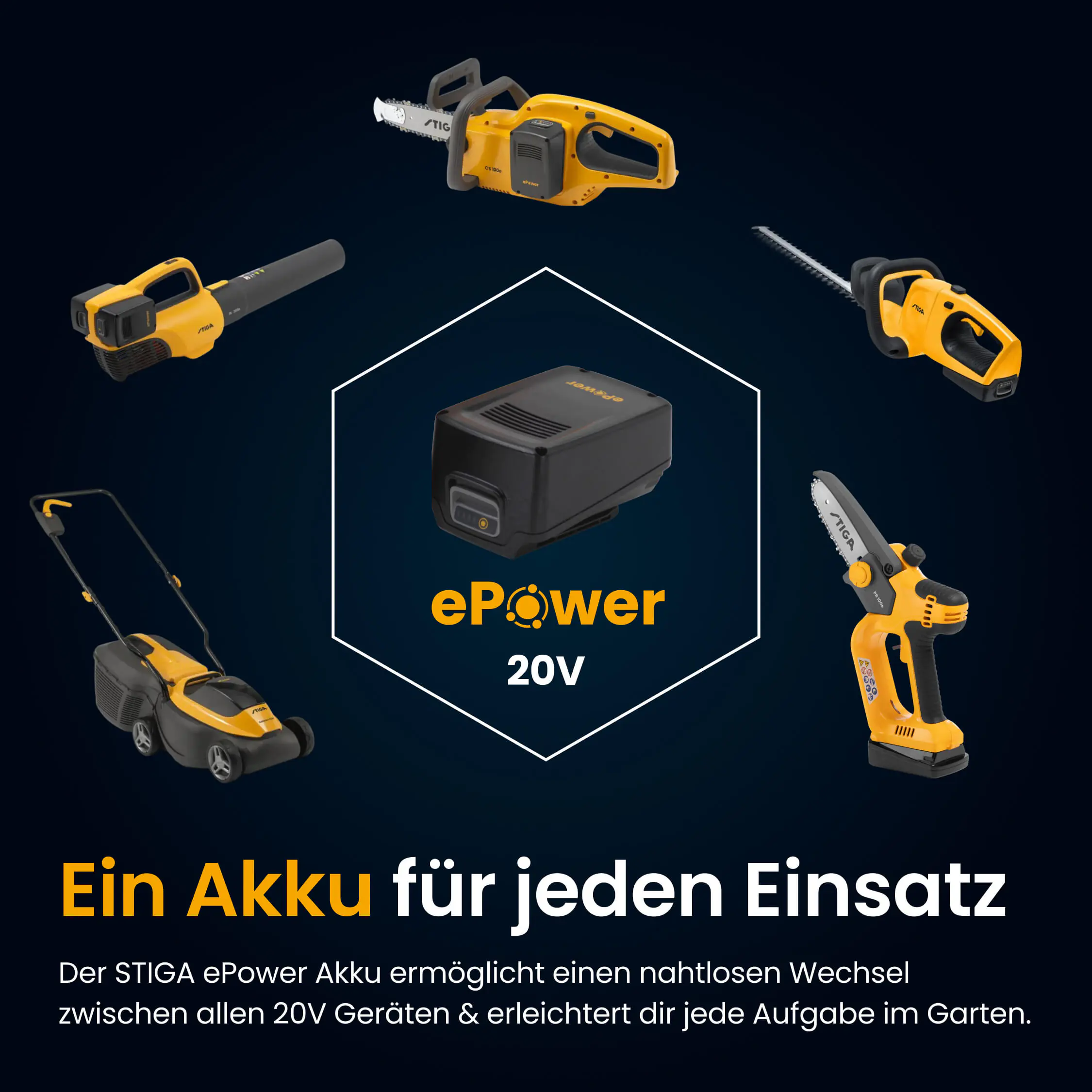 Stiga Akku-Kettensäge CS 300e mit Akku und Ladegerät