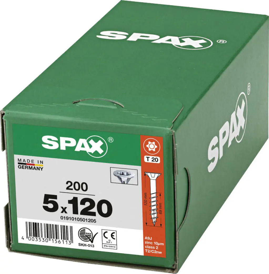 Spax Universalschrauben 5 x 120 mm T20 Teilgewinde - 200 Stk. 