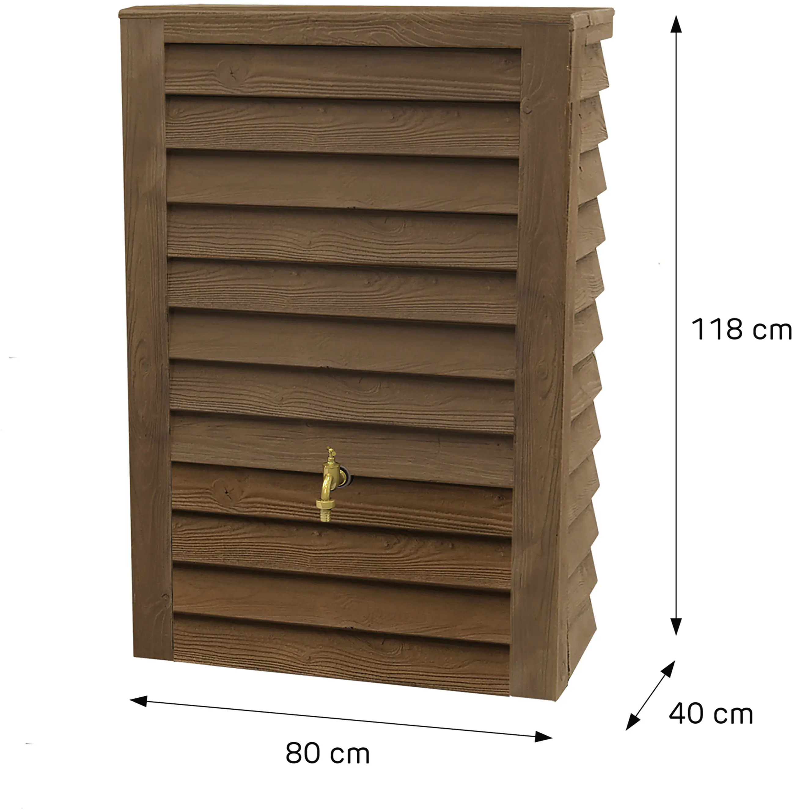 Garantia Regentonne Woody Junior Wandtank 300 L darkwood