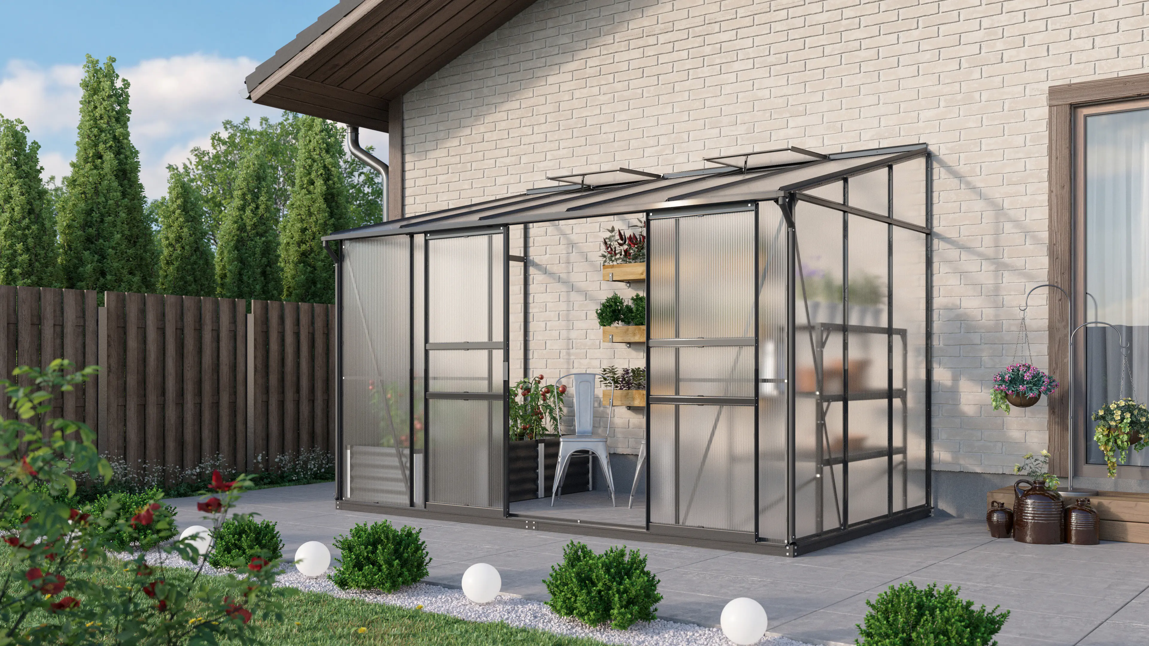 Vitavia Anlehngewächshaus Osiris 6500 190 x 317 cm 6 mm HPK