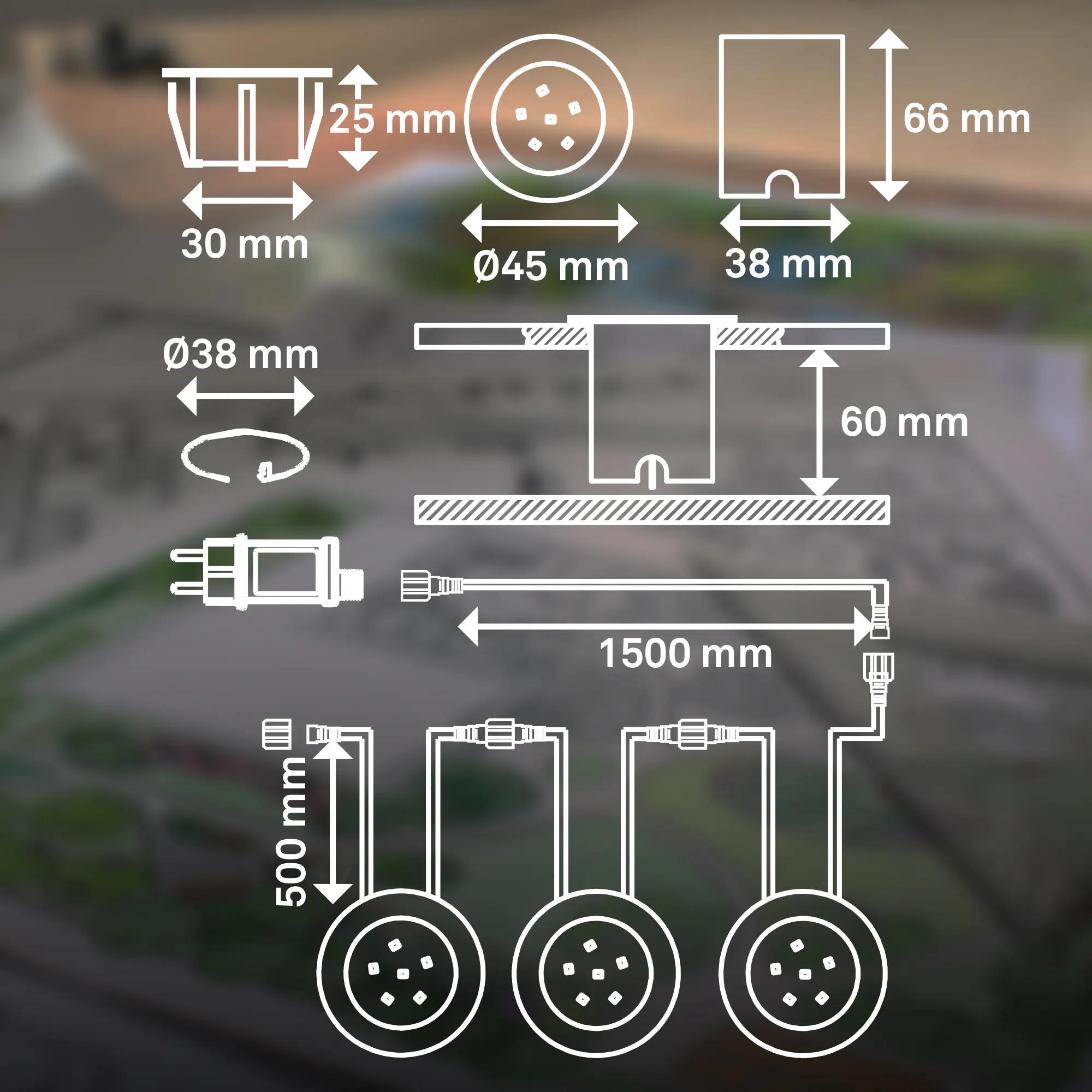 Briloner LED Außen-Bodenstrahler Connect to Shine 3er Starterset 10W warmweiß