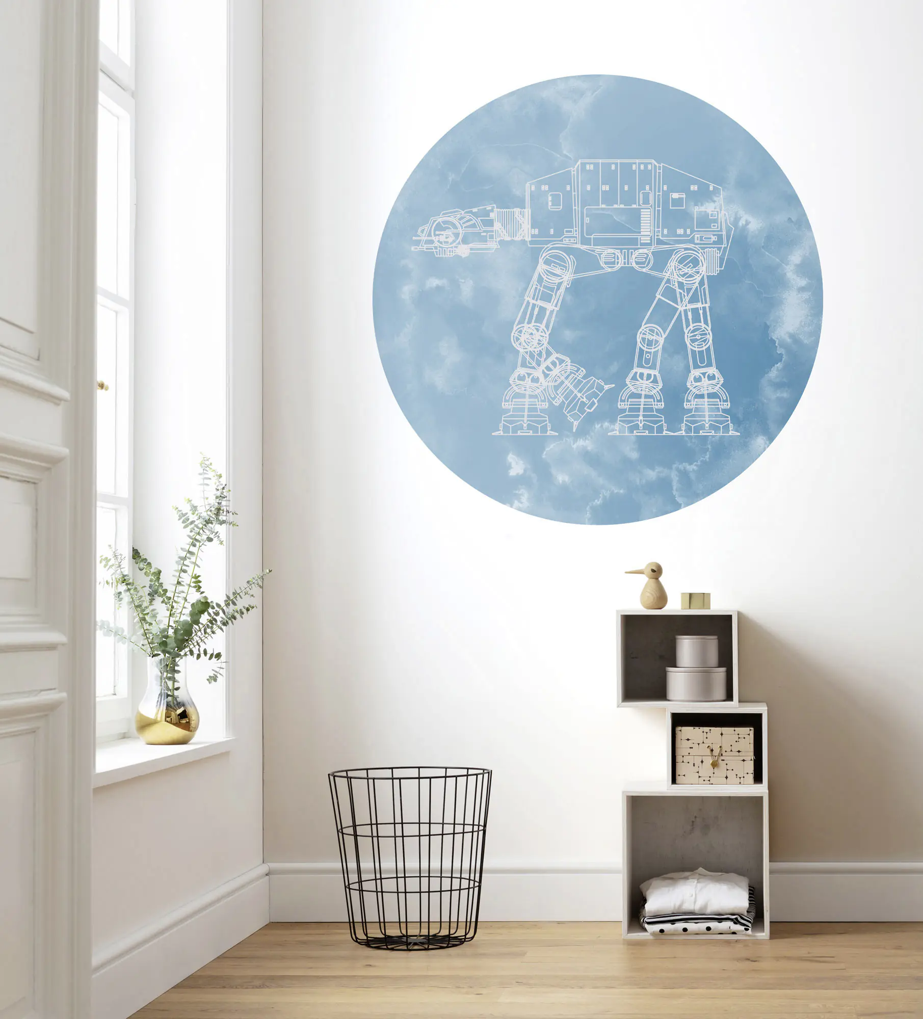 Komar Vlies Fototapete Dot Star Wars AT-AT Ø 128 cm, selbstklebend