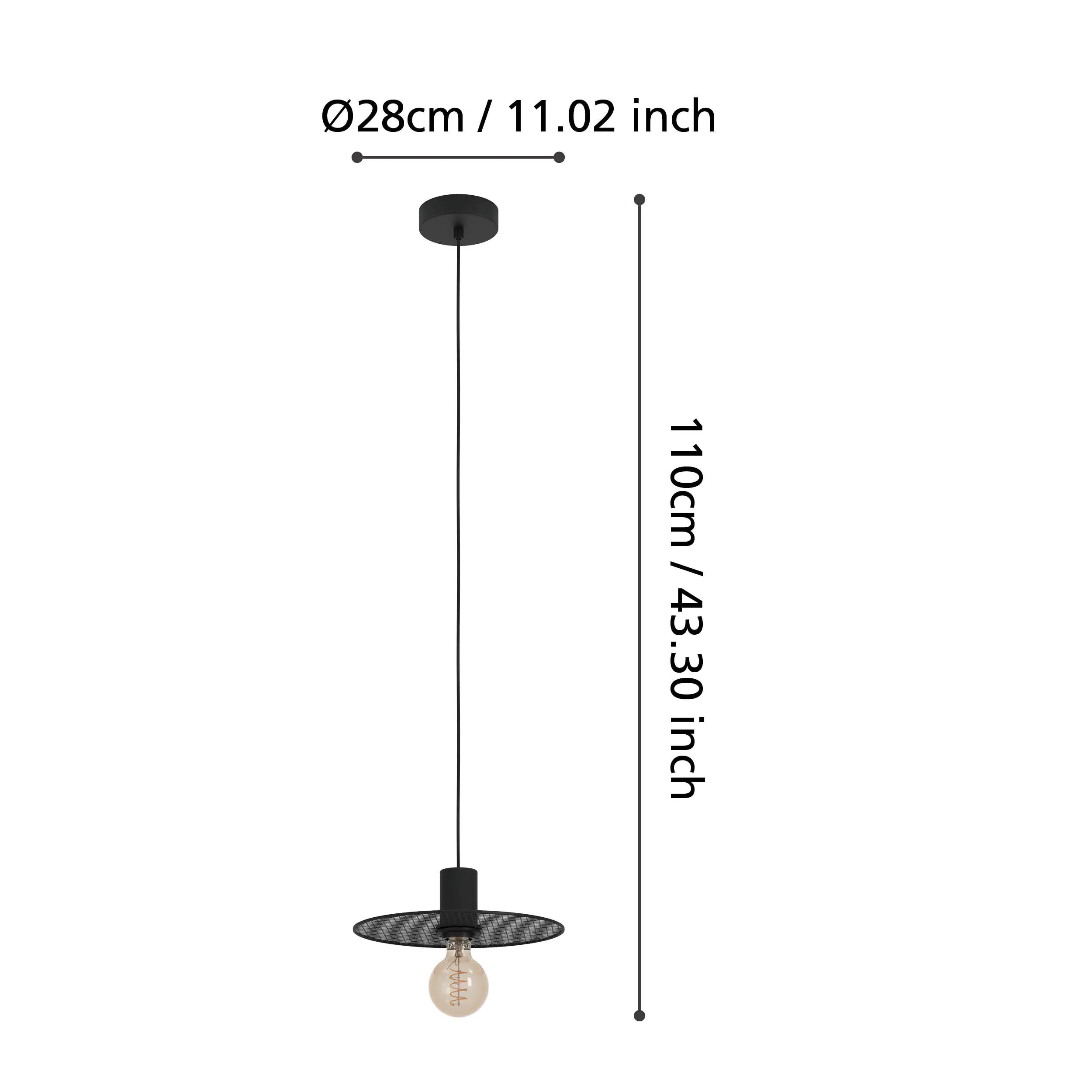 Eglo Hängeleuchte Ikeston schwarz-gitter Ø 28 cm