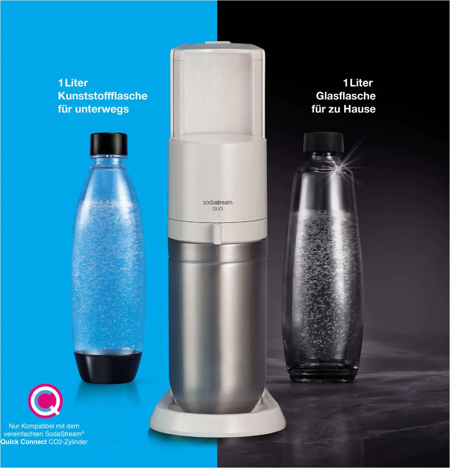 Sodastream Trinkwassersprudler Duo weiß für Glas- und PET-Flasche