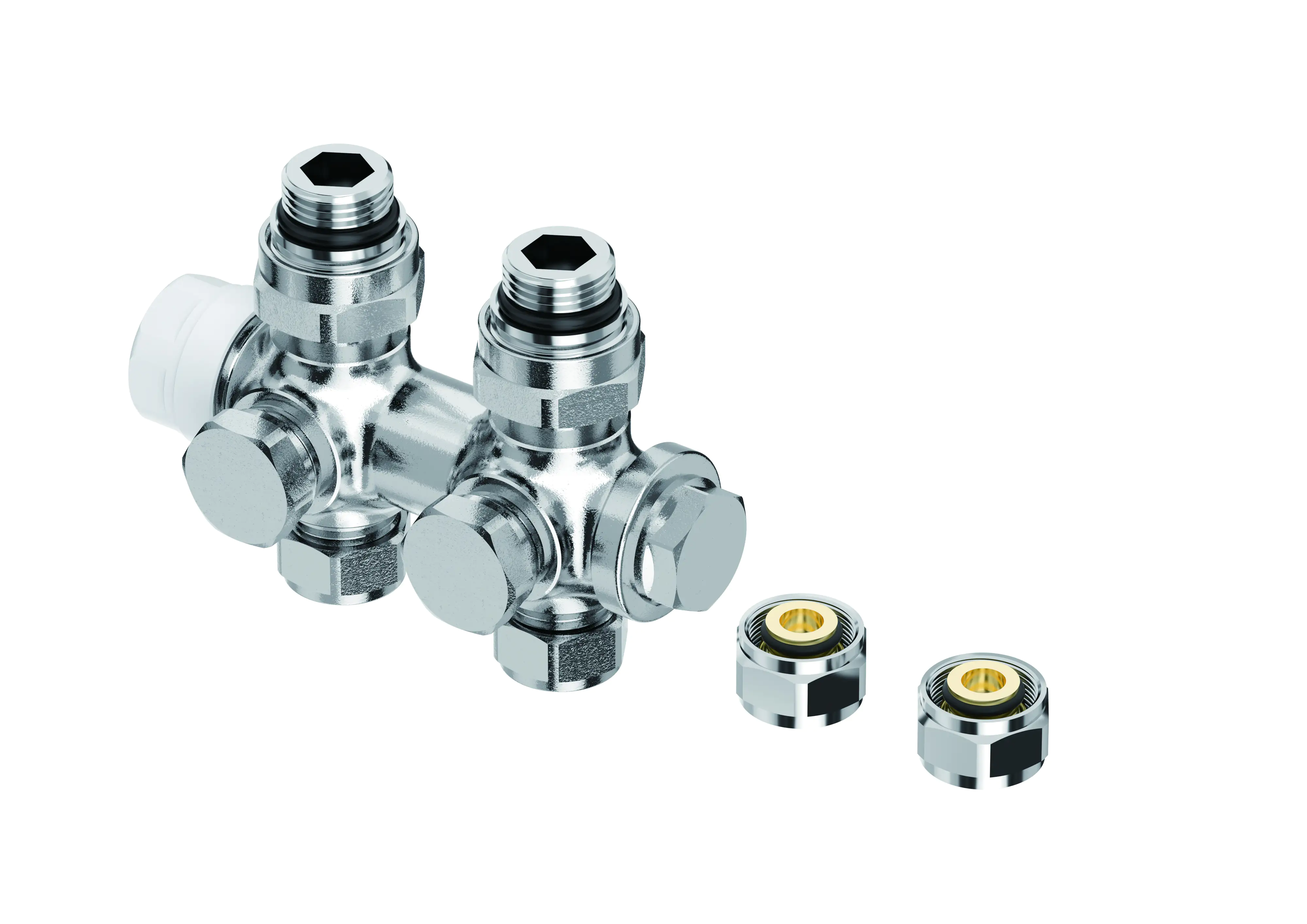 Heizkörperventilblocksatz Vario chrom