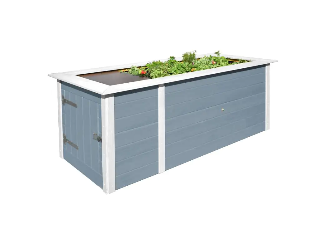 Weka Hochbeet 21 205 x 80 x 81 cm grau mit Noppenbahn, Wühlmausschutz