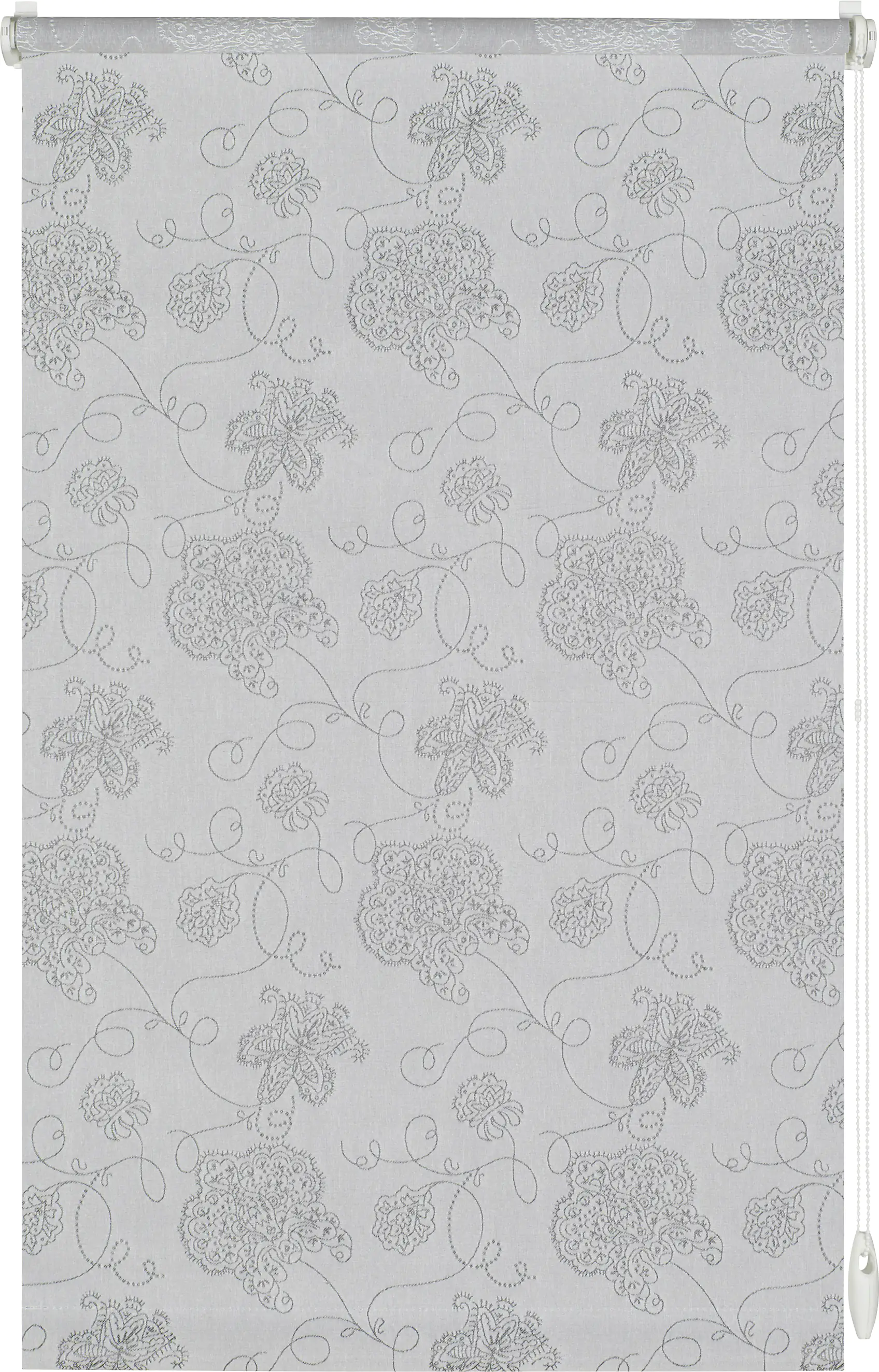 Gardinia EasyFix Rollo bestickt silber 100 x 150 cm