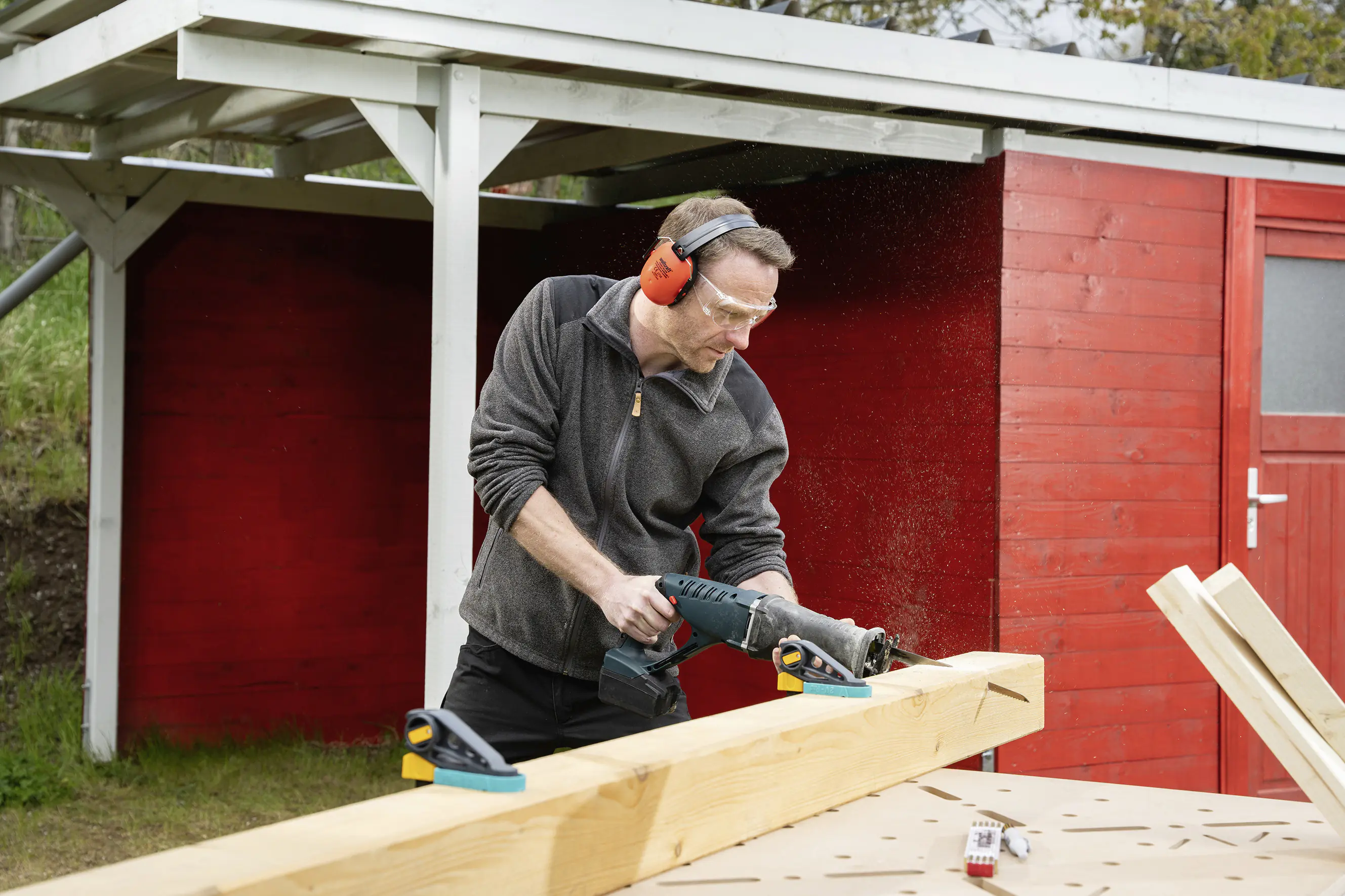Wolfcraft Kapselgehörschütz Compact rot/schwarz 26 dB 1 Paar