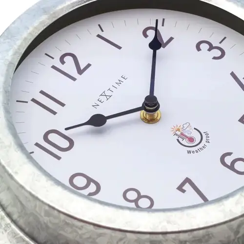 Nextime Außenwanduhr Poppy Ø 22 cm silber