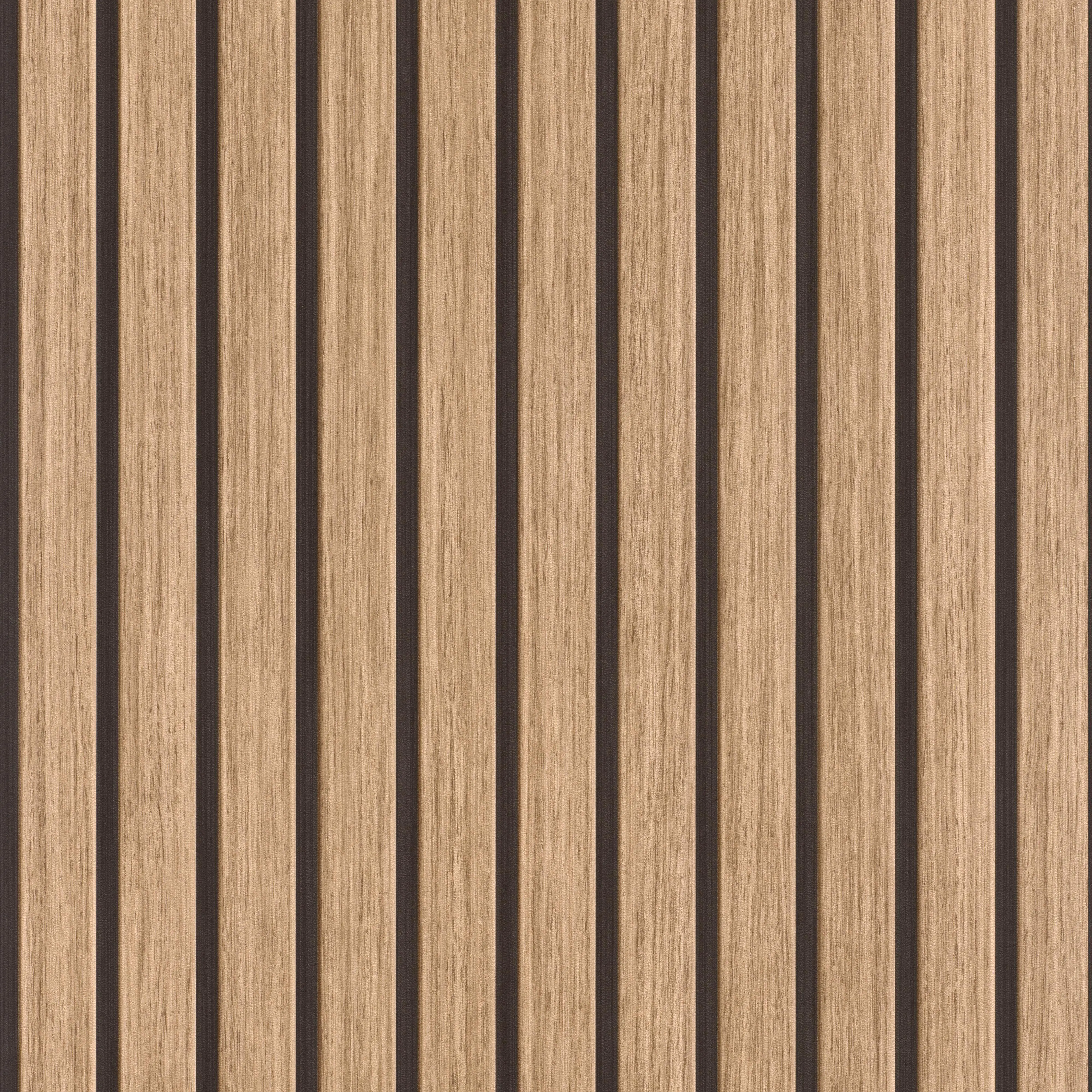 Tesa x Rasch selbstklebende Tapete Akustikpaneele Optik braun beige 6 x 0,53 m