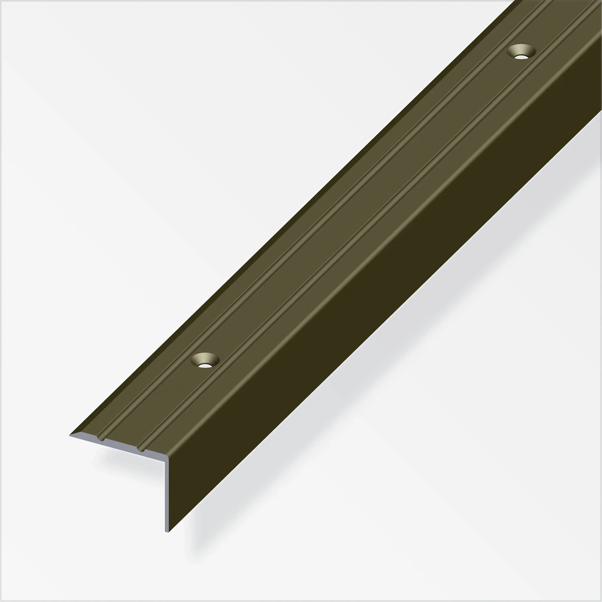 alfer Treppenprofil 2 m, 25 x 20 mm Aluminium eloxiert bronze