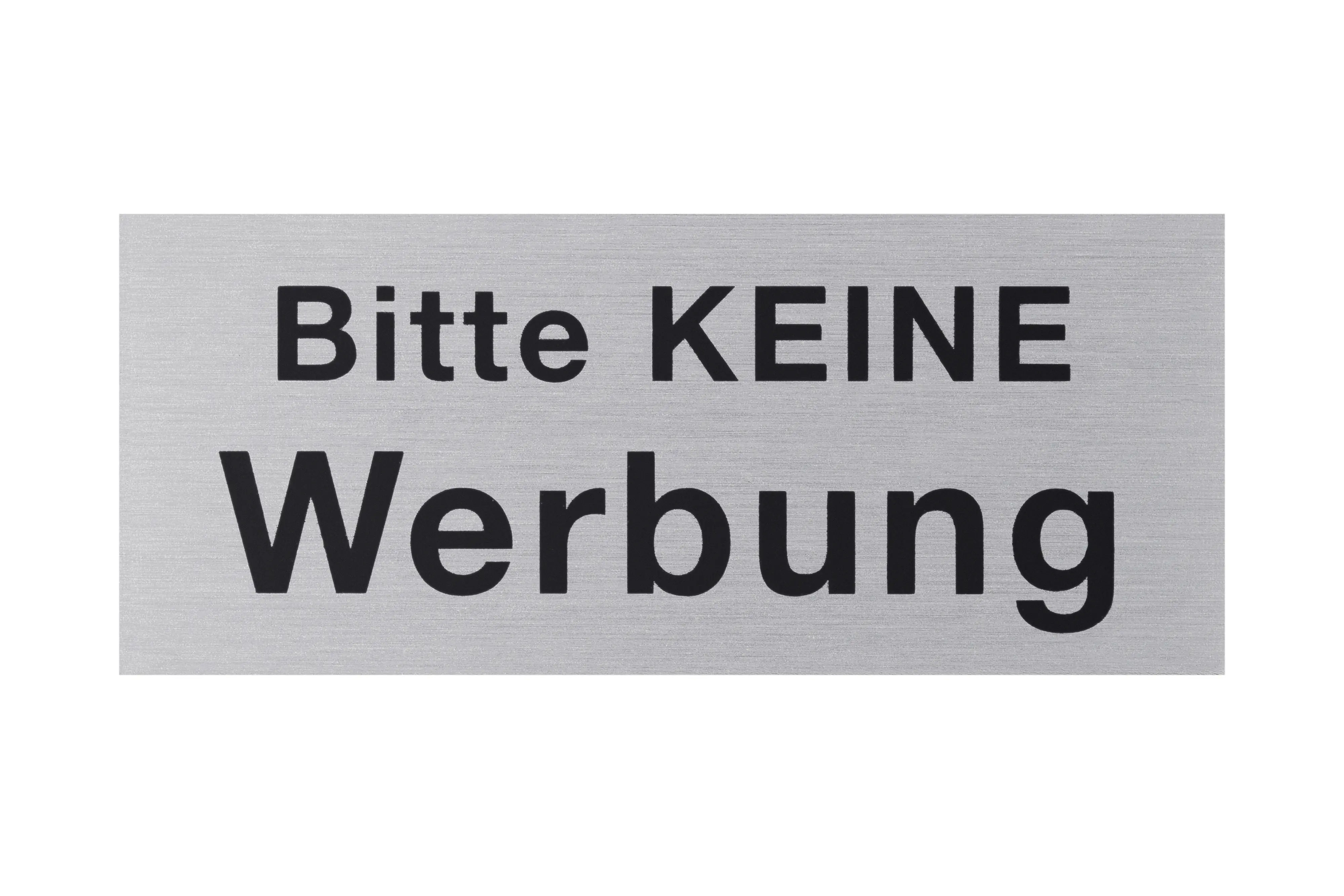 Conmetall Aufkleber Bitte keine Werbung Aluminium 6 x 2,5 cm edelstahl-optik