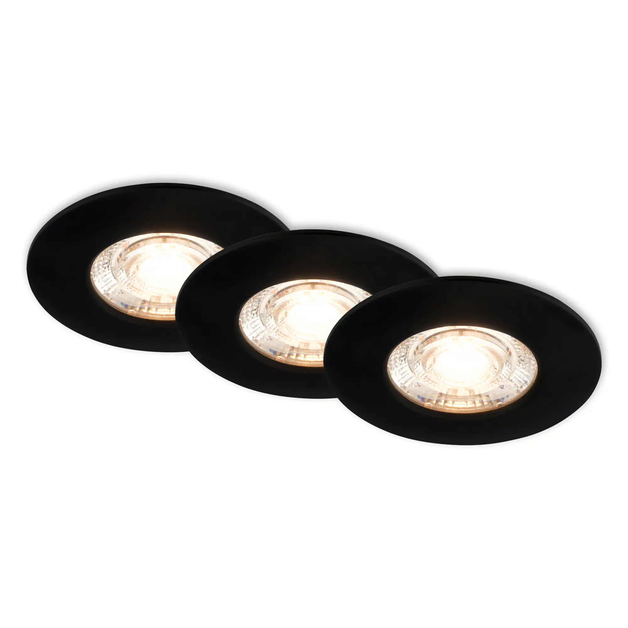 Briloner LED-Einbauleuchten Kulana Mini 3er Set Mini 3,6W 350lm schwarz