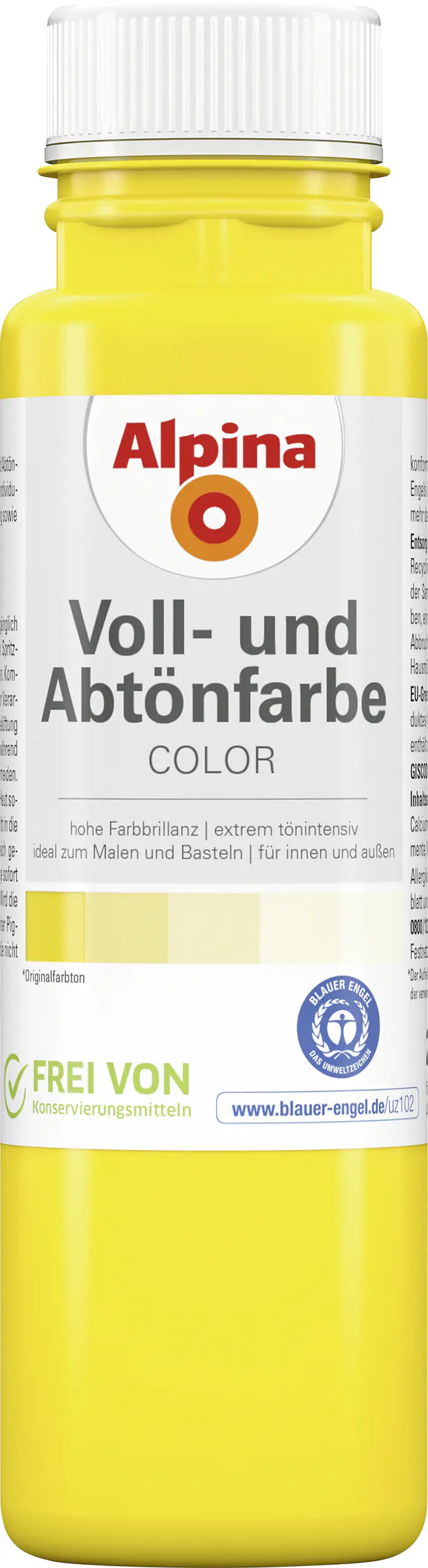 Alpina Color Abtönfarbe sunny yellow seidenmatt 250 ml 