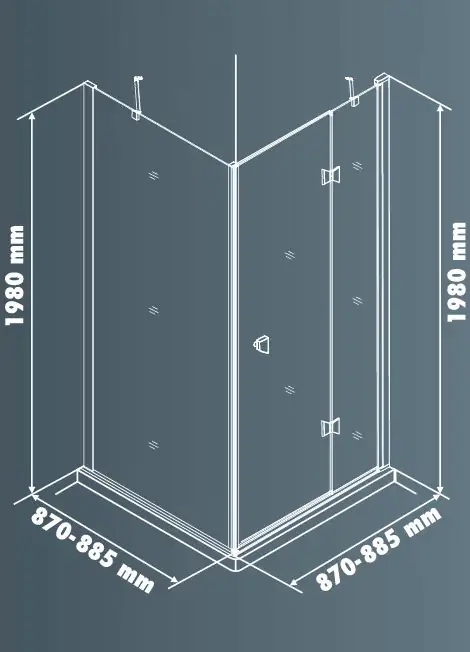 Primaster Dusch-Drehtür rechts mit Seitenwand Easy-6 90 x 90 cm Klarglas