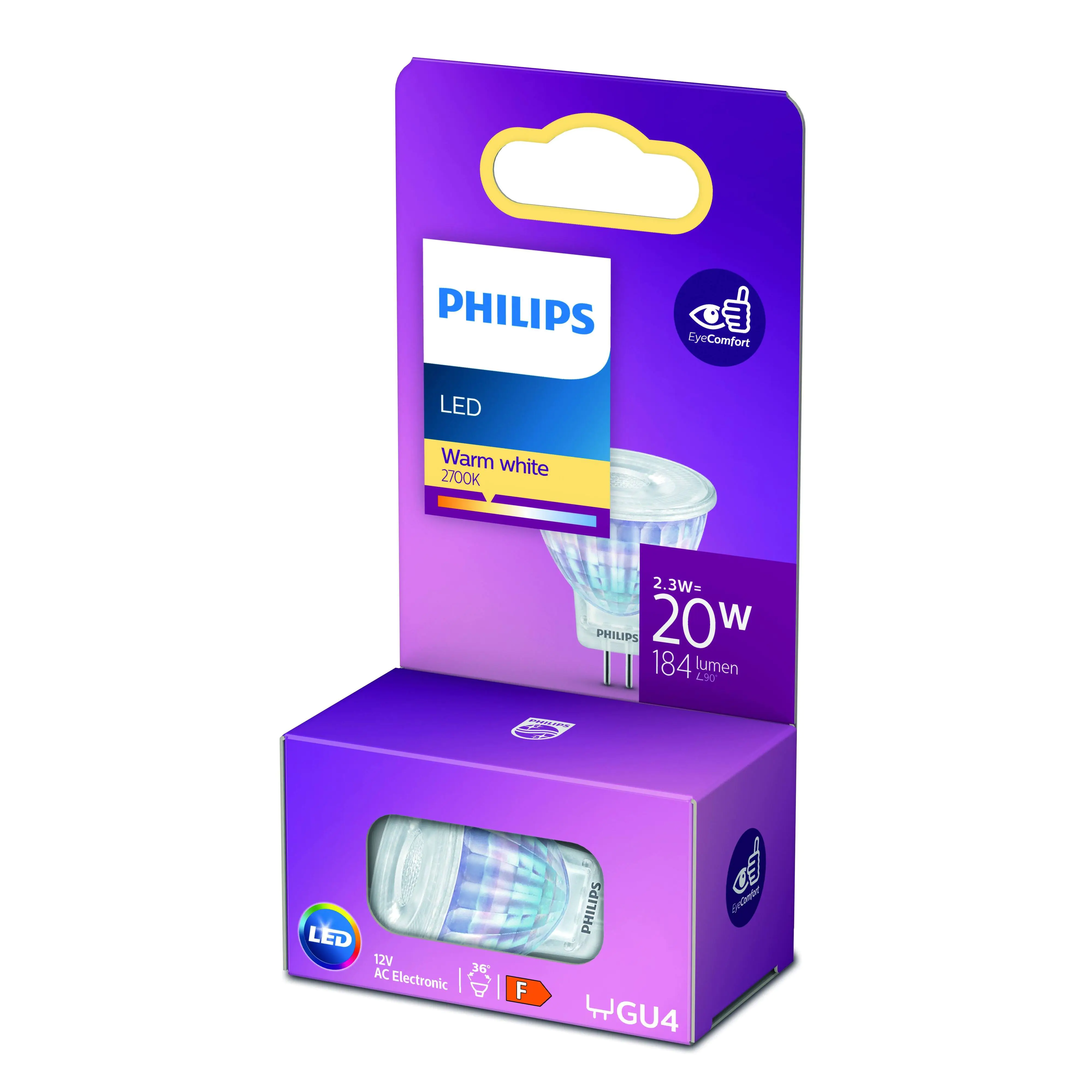 Philips LED-Leuchtmittel Spot GU4 2 MR11 3W warmweiß