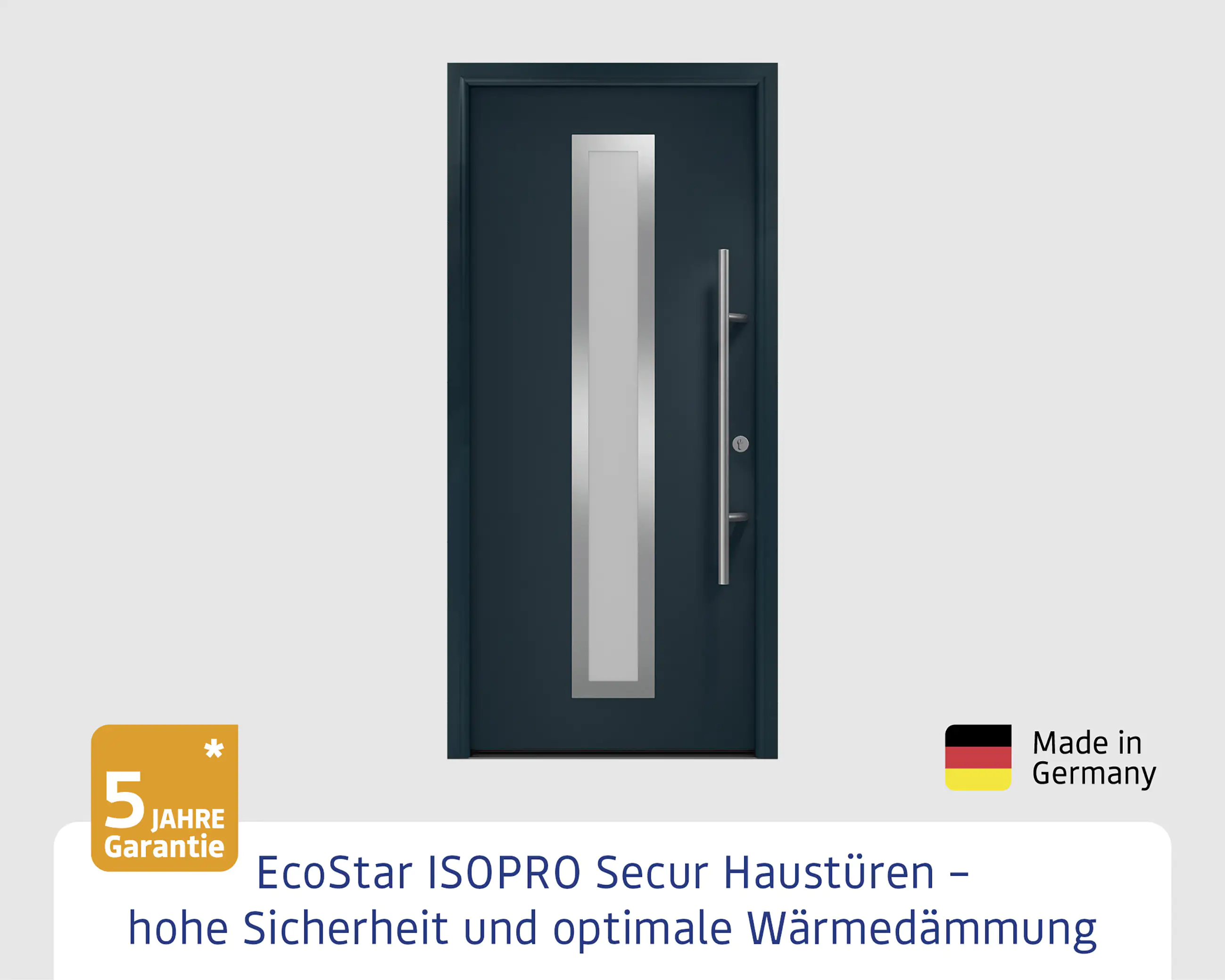 EcoStar Haustür ISOPRO Secur IPS 700S RC2 anthrazitgrau 110 x 210 cm