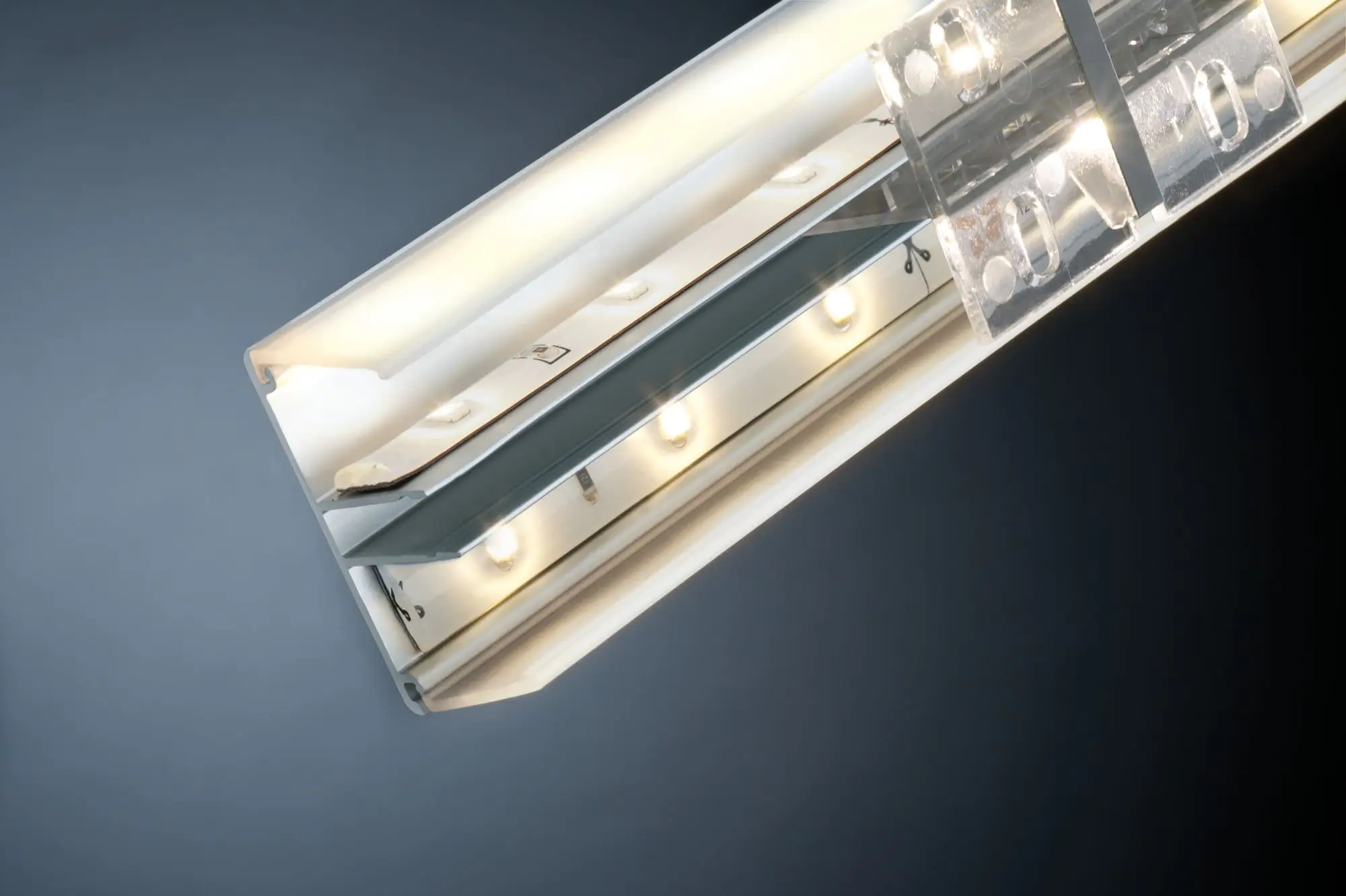 Paulmann Duo Profil inkl. Clips und Diffusor 1 m alu eloxiert