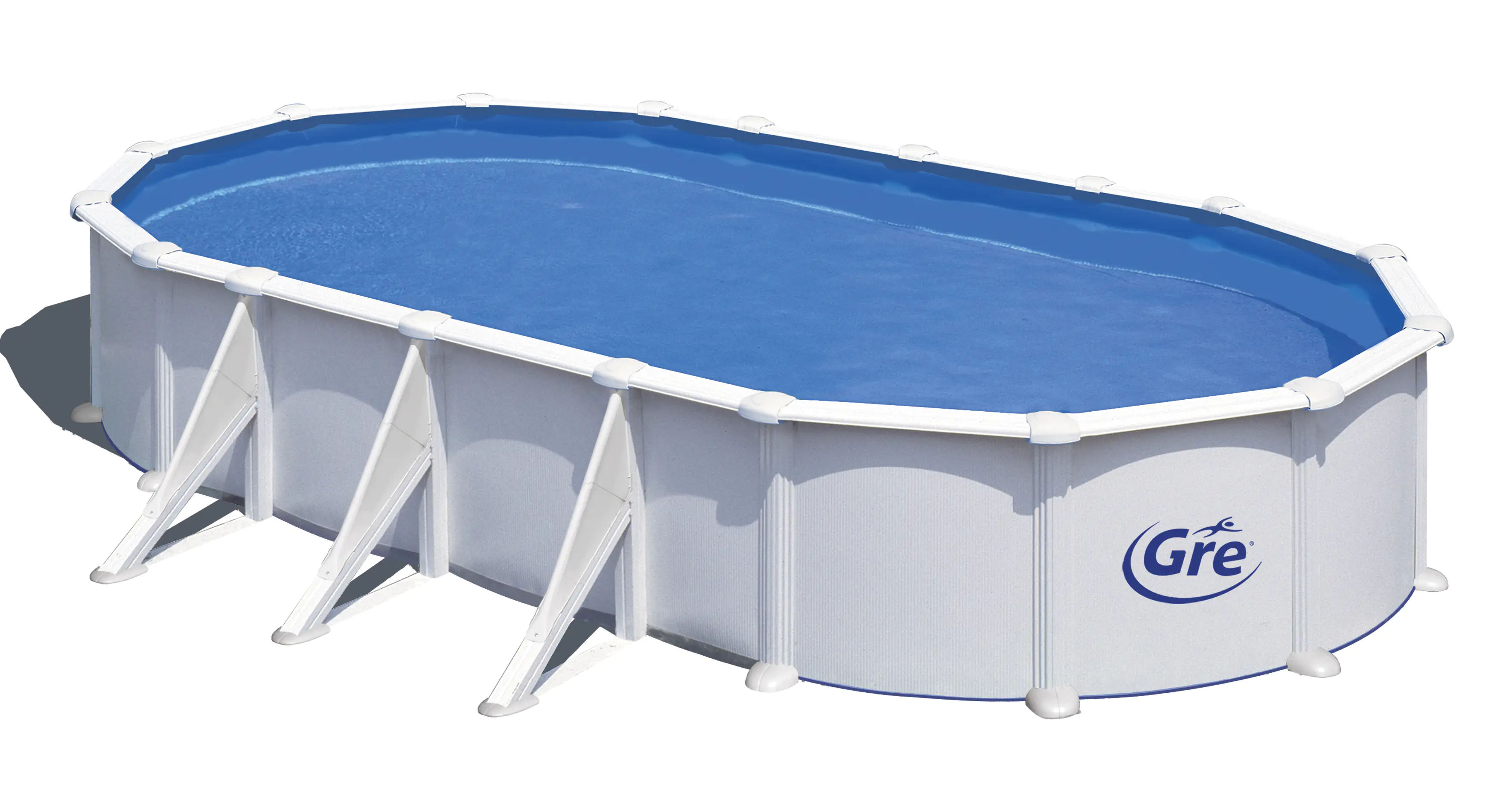 Gre Stahlwandpool Atlantis oval 730 x 375 x 132 cm, weiß
