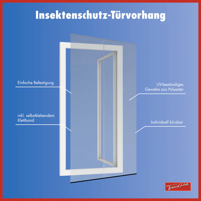 TrendLine Fliegenschutz Türvorhang 100 x 210 cm anthrazit kürzbar
