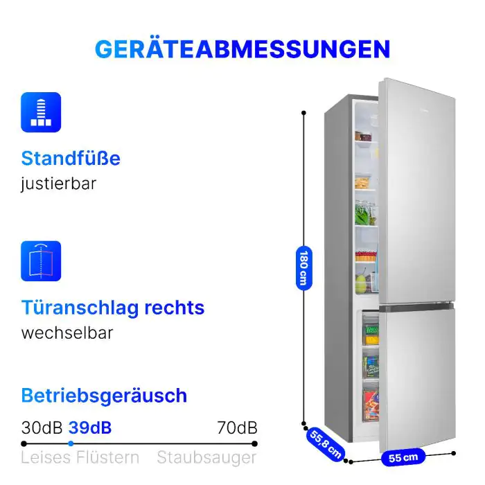 Bomann Kühl-Gefrierkombi KG 184.1 inox-look 