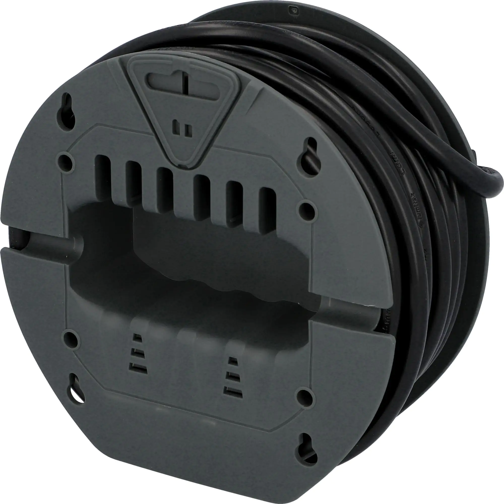 Kabeltrommel Innen 7m HO5VV-F3G1,5, schwarz, 3x Stecker