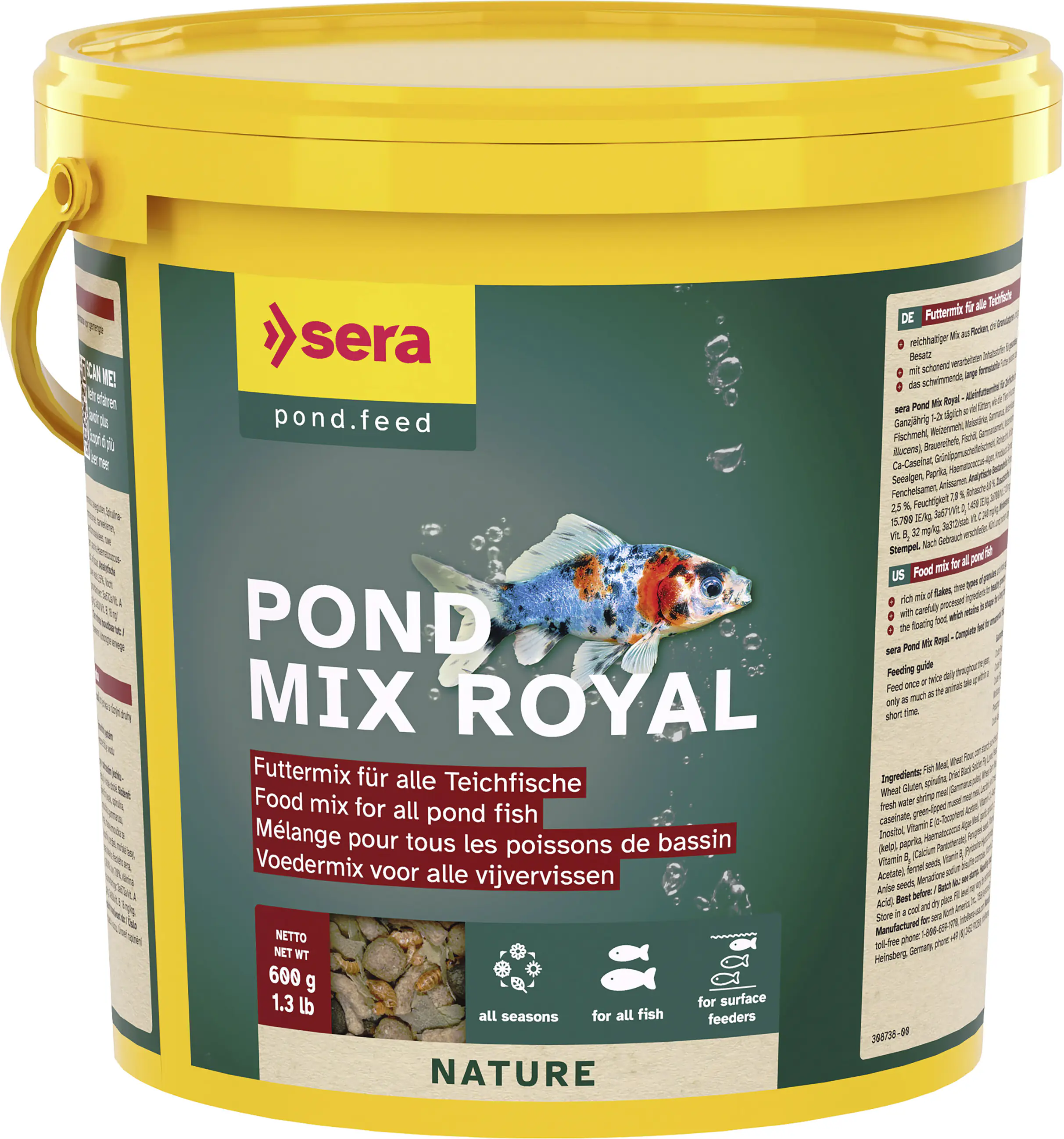 Sera Pond Fischfutter Teich Mix Royal Nature 3,8 L