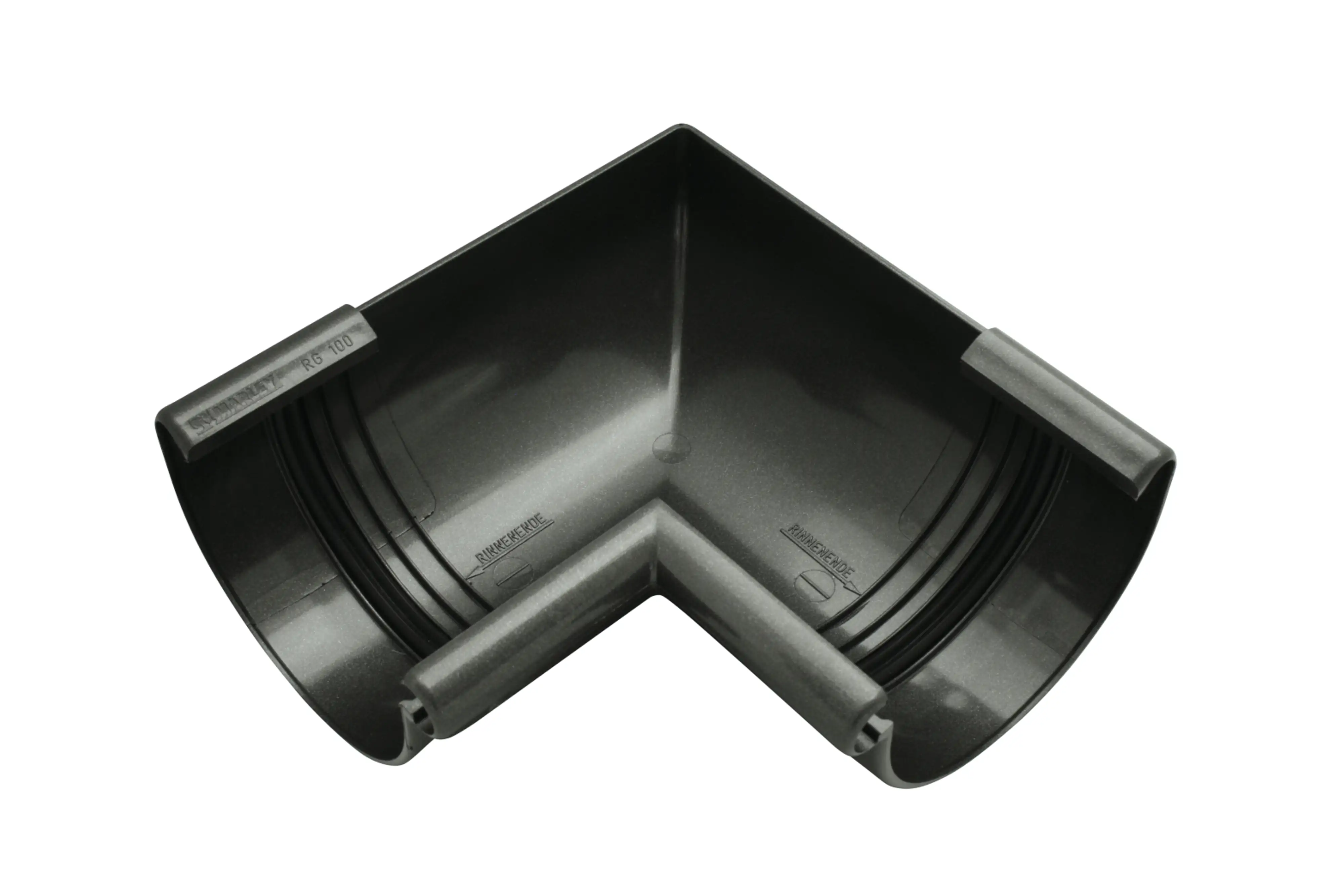 Marley Rinnenwinkel Halbrund, RG 75, anthrazit-metallic, innen