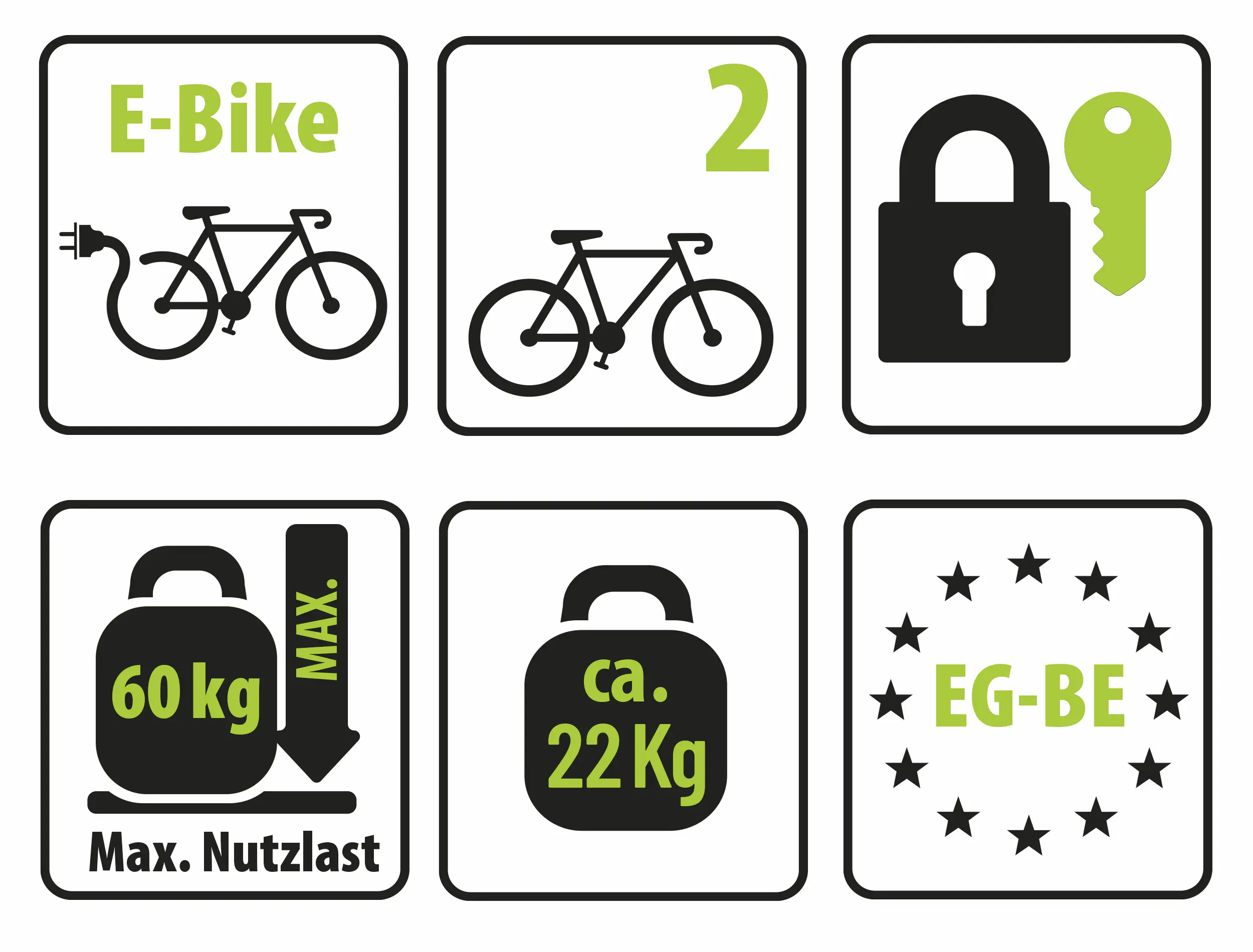 EUFAB Fahrradträger ProBC3 für 3 Fahrräder komplett vormontiert