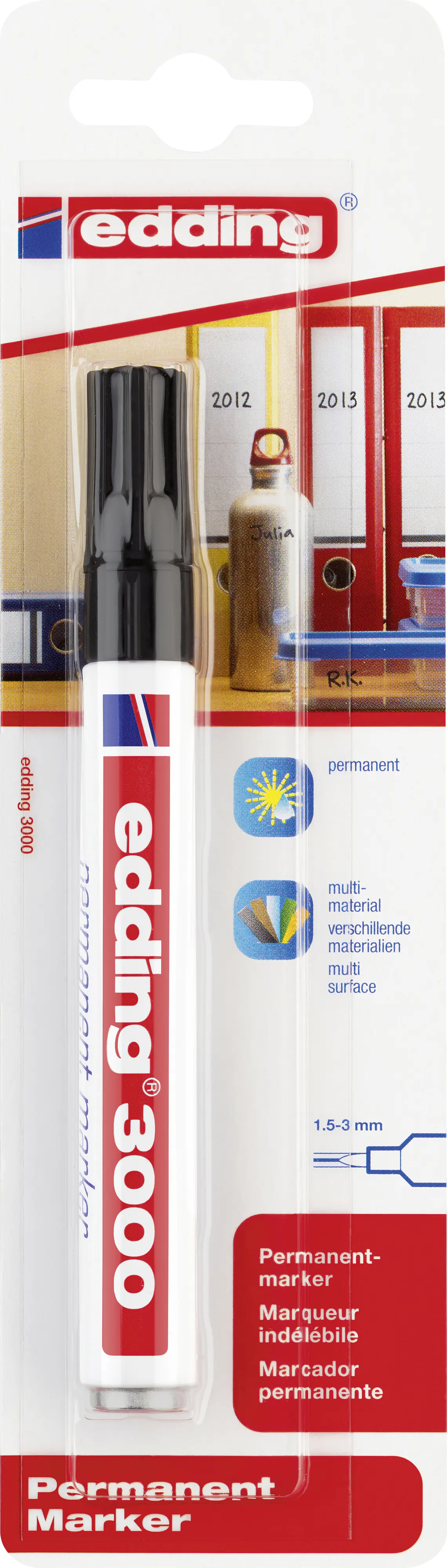 edding 3000 permanent marker schwarz 1,5 - 3 mm