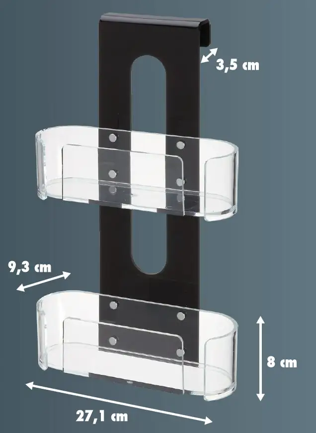 Primaster Hängeduschkorb Acryl 2 Ablagen schwarz
