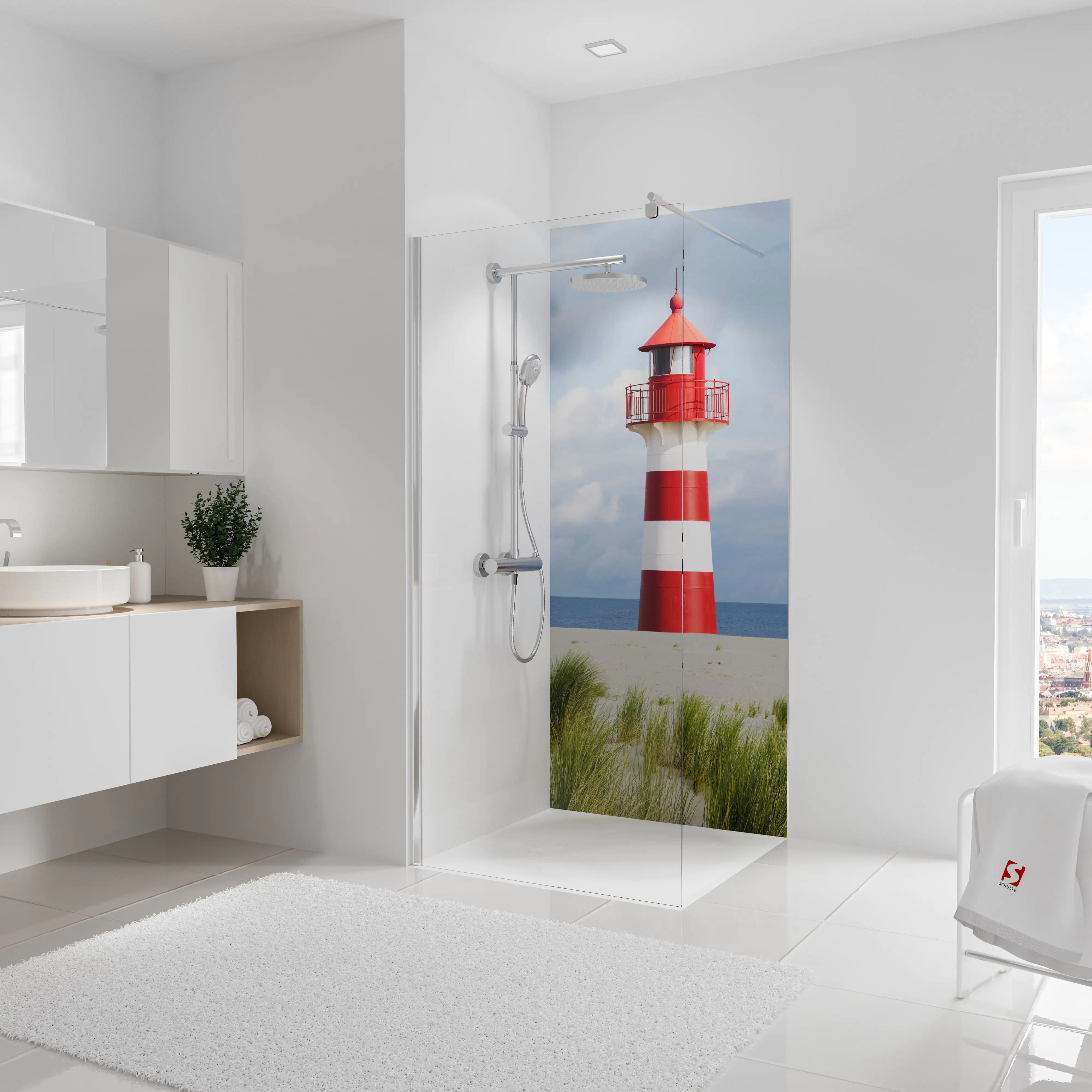 Schulte Duschrückwand Leuchtturm 90 x 210 cm