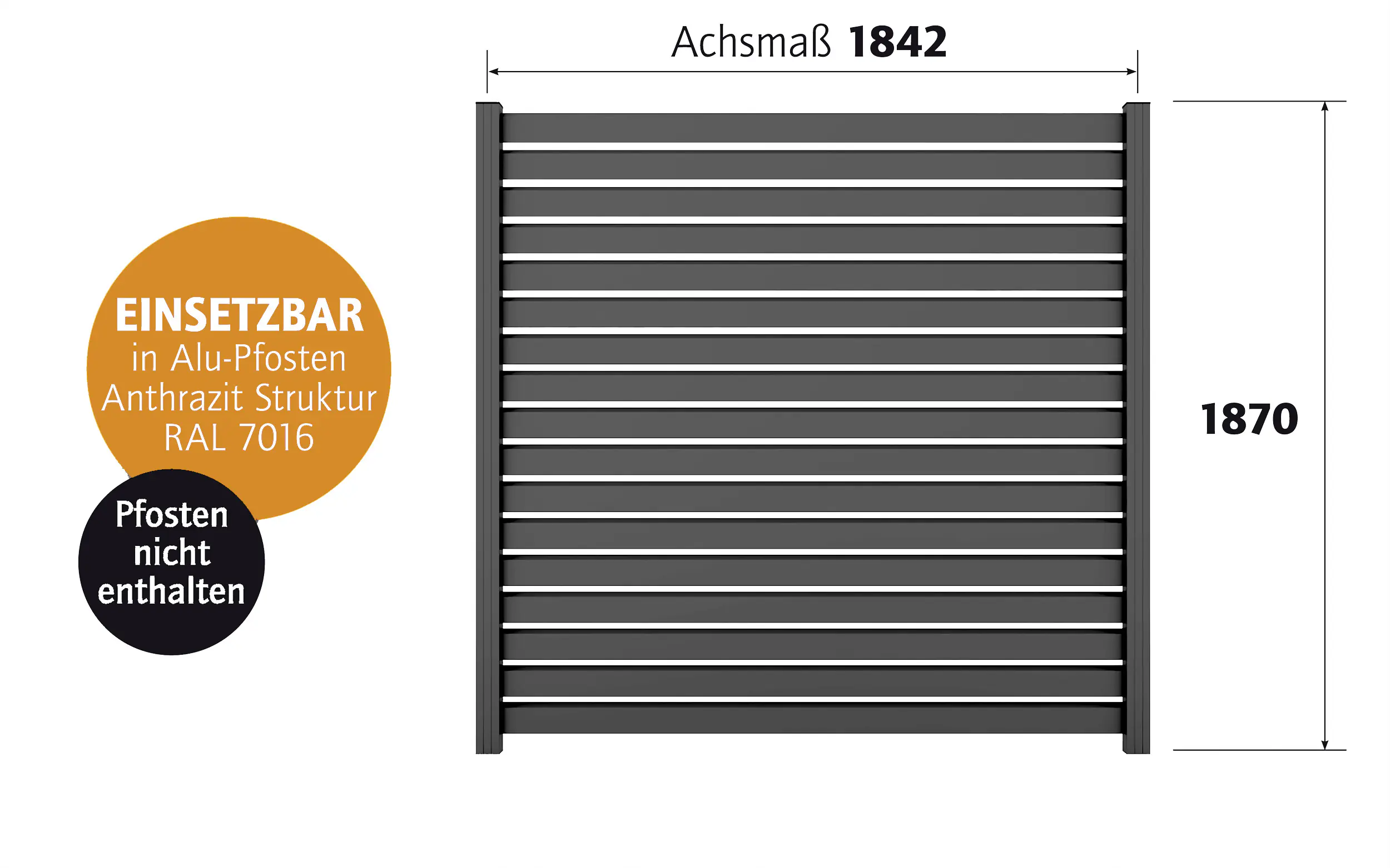 Ambiente Alu-Zaun Rhombus 90 MIDI B x H: 180 cm x 180 cm 22 mm stark
