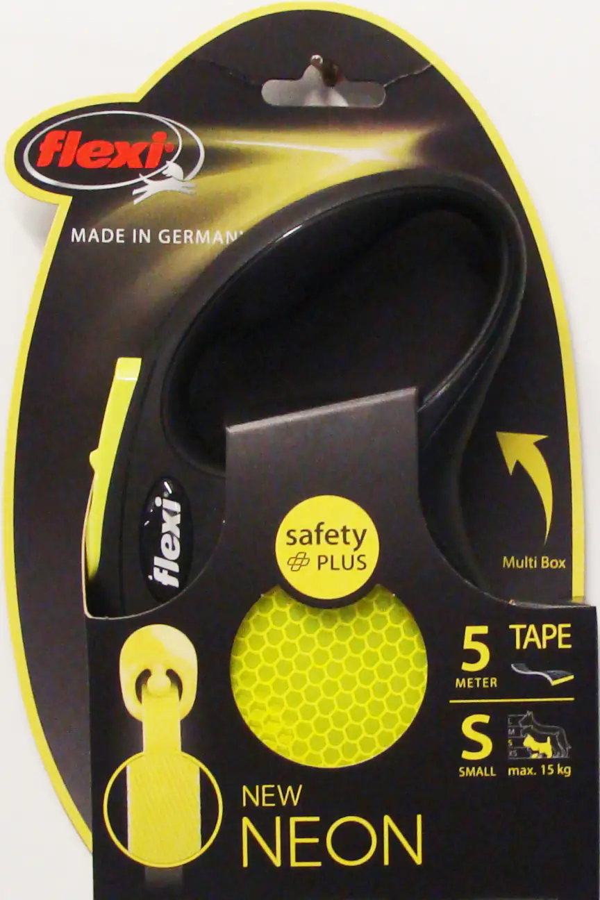Flexi Hundeleine New Classic S neongelb, Gurt