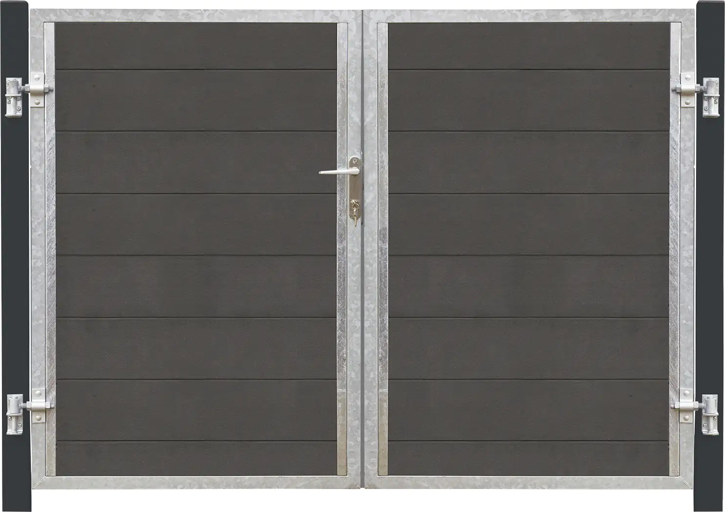 Plus WPC Doppeltor Futura Links 213 x 145 cm inkl. Pfosten