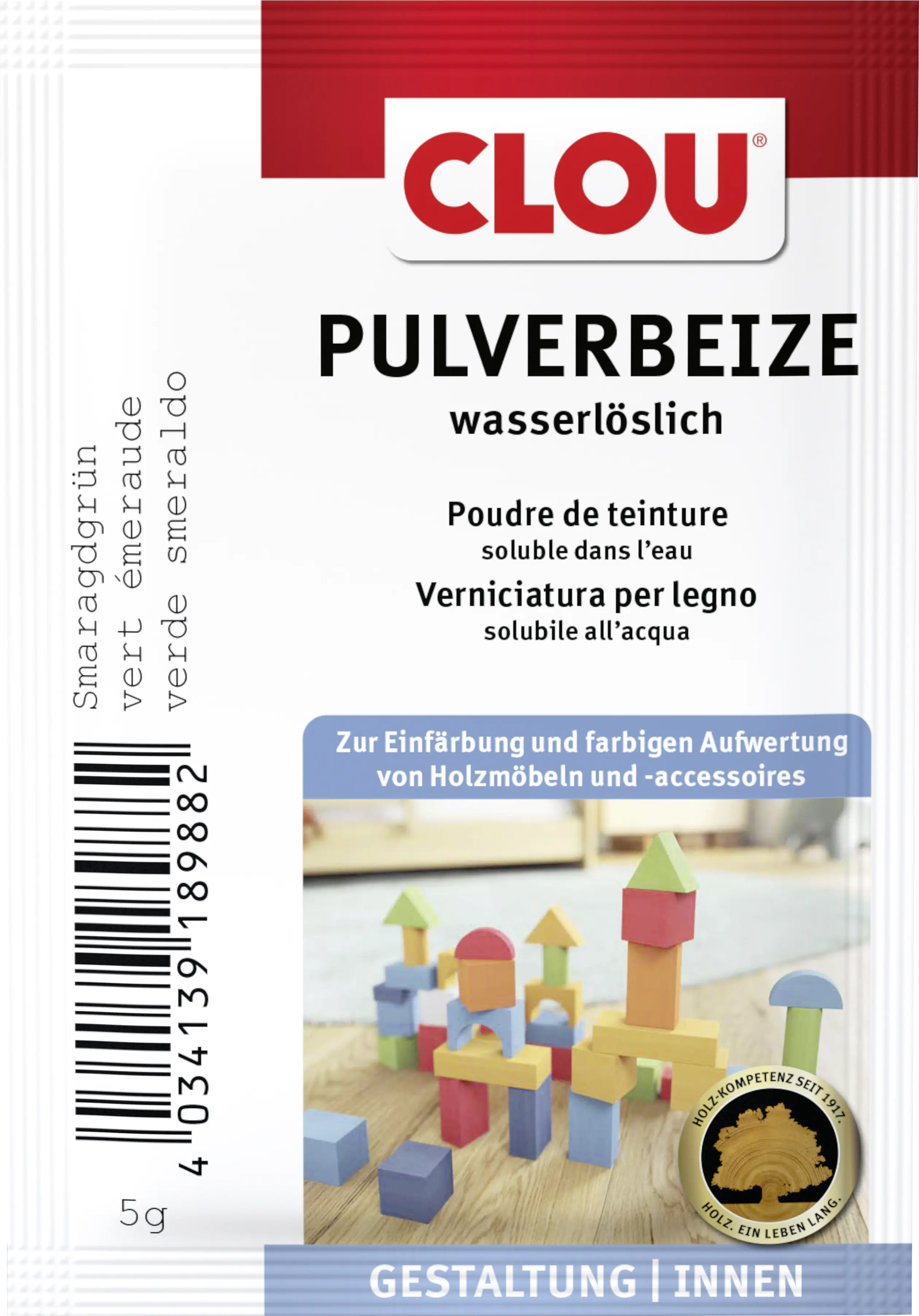 Clou Holzbeize 5 g smaragdgrün