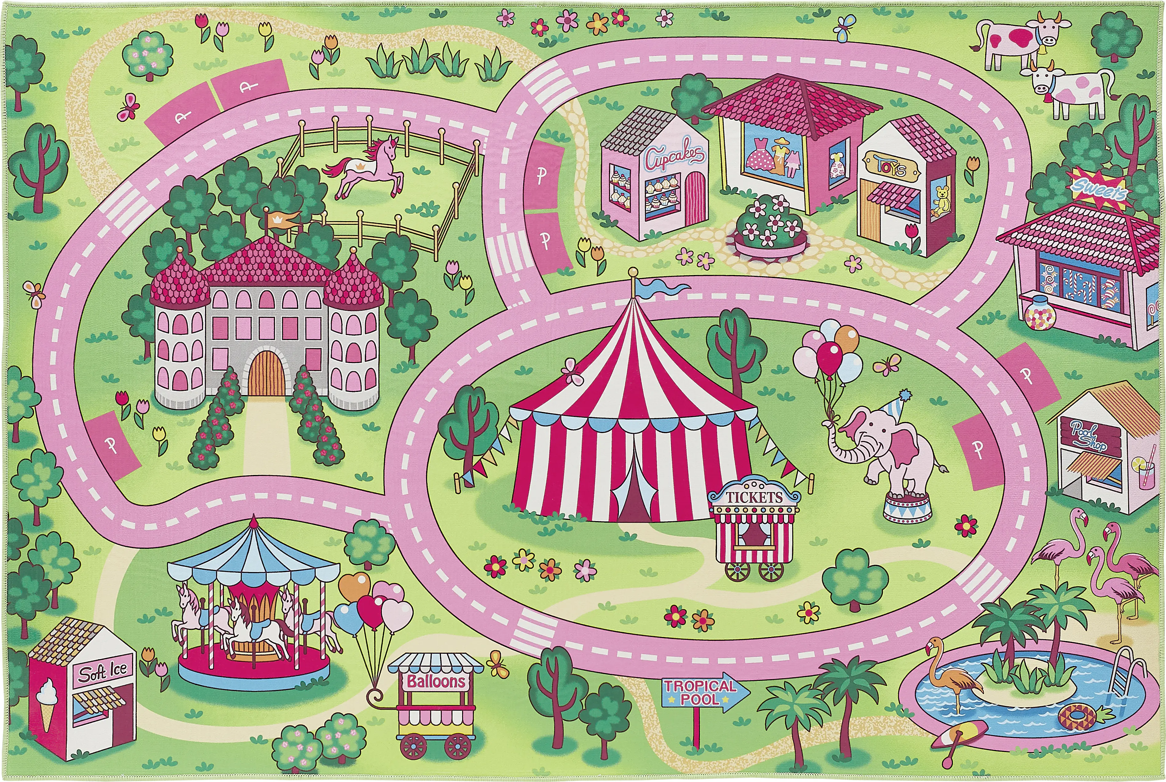 Andiamo Kinderteppich Straßenteppich Wonderland 100 x 150 cm