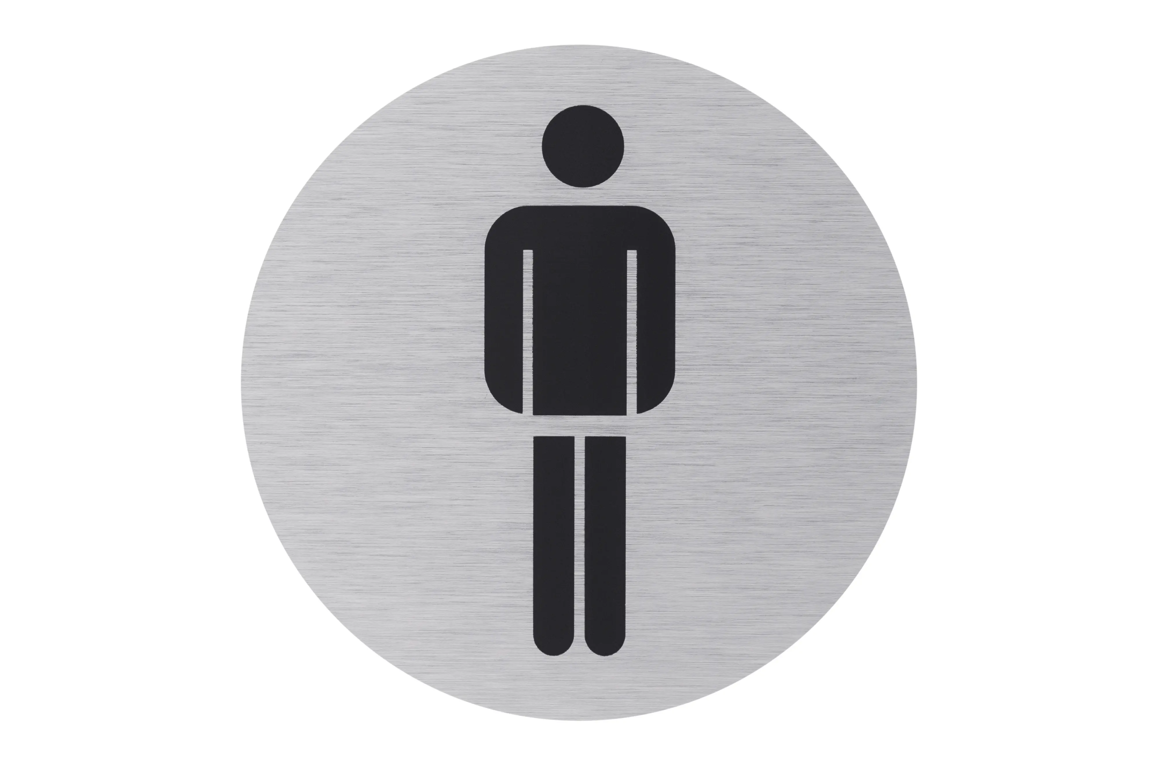 Conmetall Aufkleber WC-Herren Aluminium Ø 7,5 cm edelstahl-optik