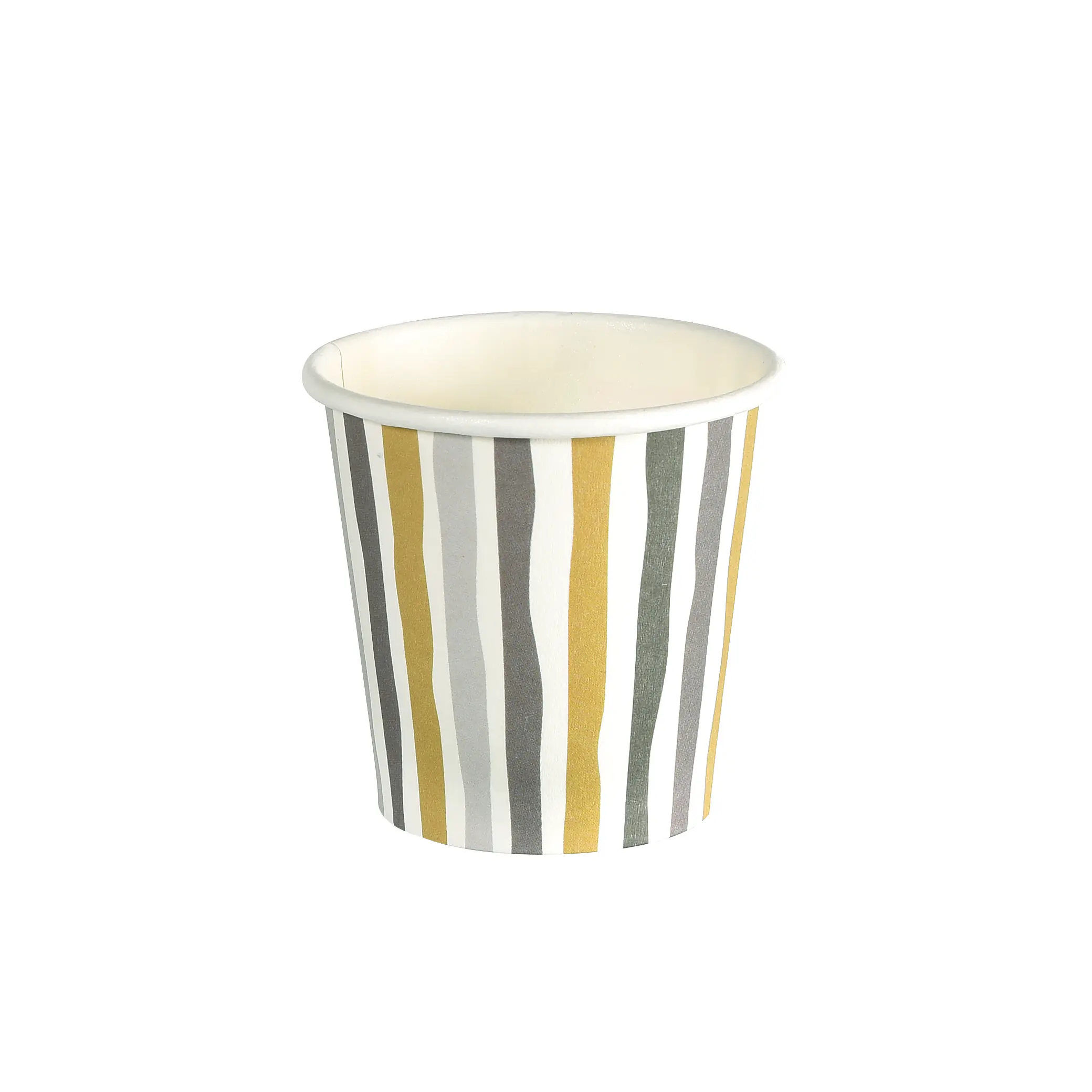 Duni Schnapsgläser Pappe Stripes schwarz gold 60 ml Ø 5 x 5 cm - 20 Stück
