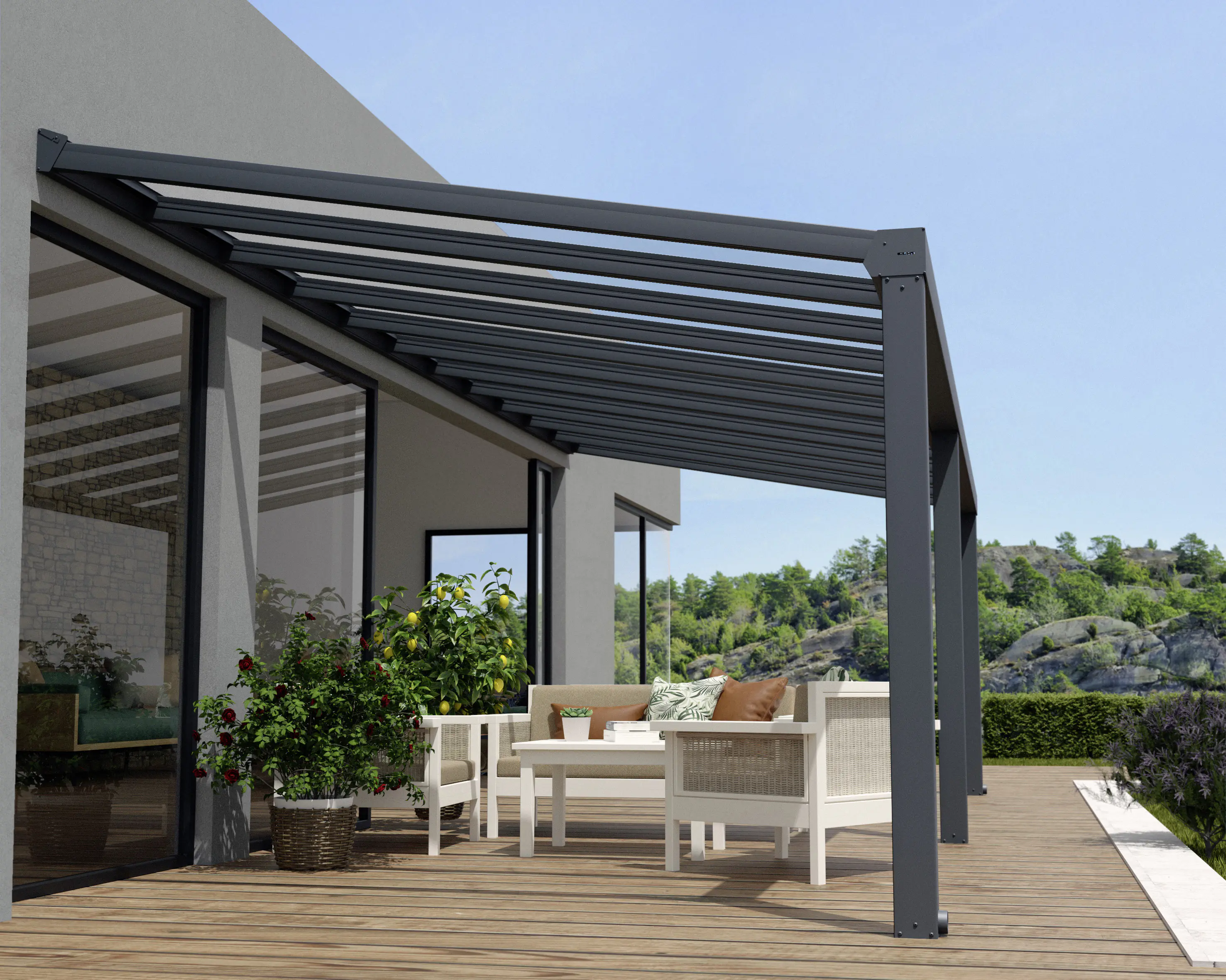 Canopia Terrassenüberdachung Stockholm  805 x 330,5 cm anthrazit