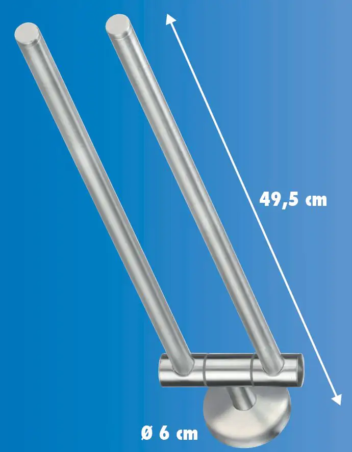 Trendline Handtuchhalter Edelstahl gebürstet Simple Round 2-armig