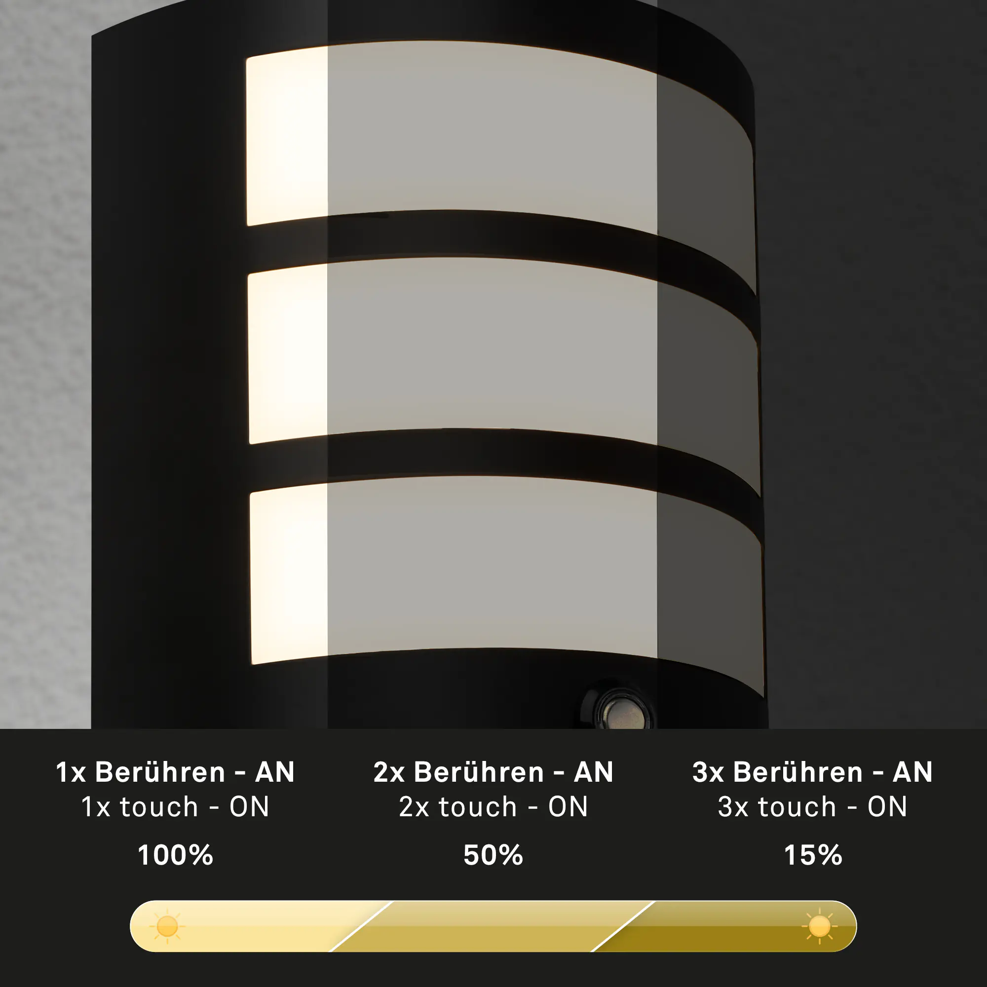 Briloner LED Außenwandleuchte Akku 5,8W schwarz Sensor warmweiß