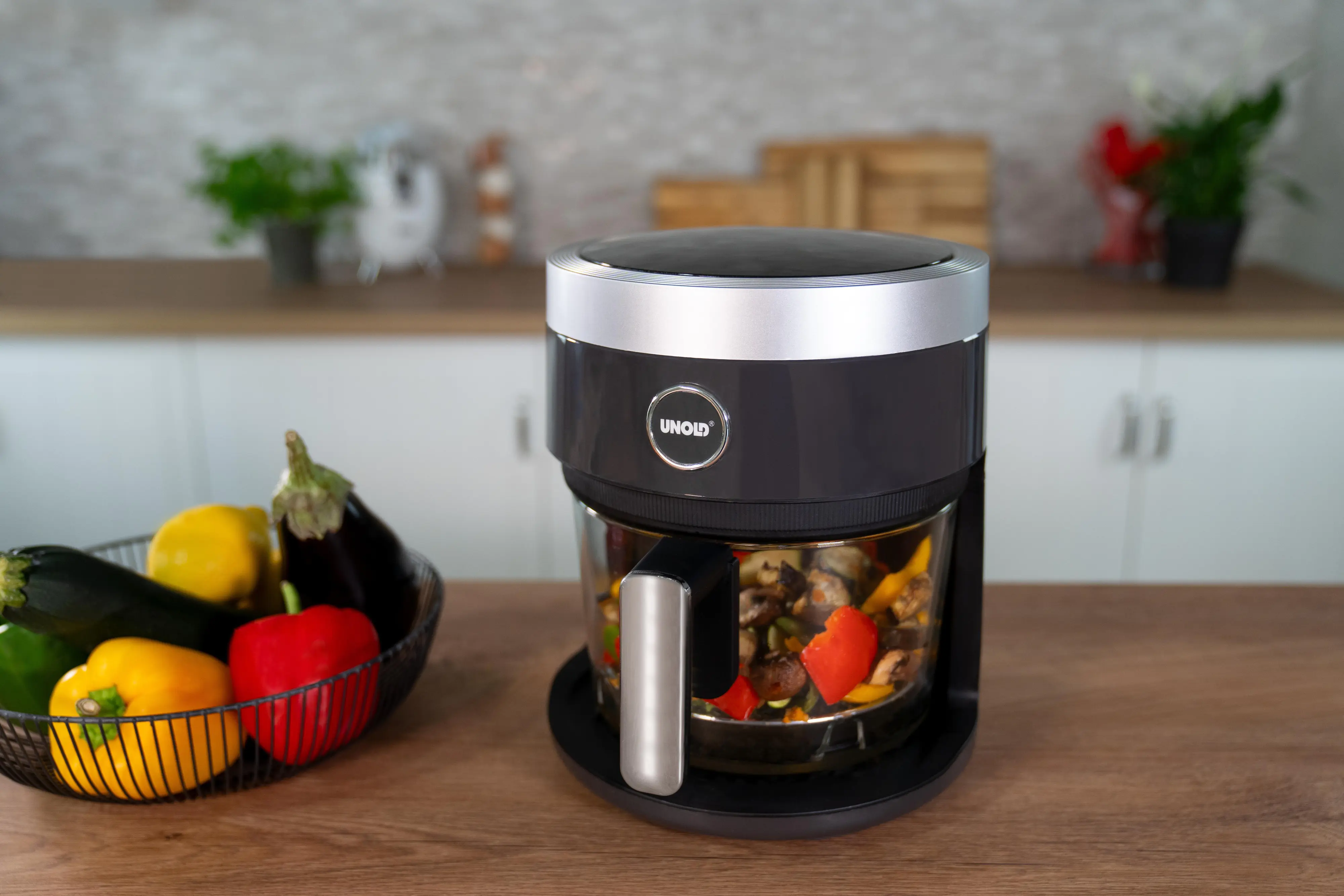 Unold Heißluftfritteuse Glas 3,5 L 1200 W schwarz