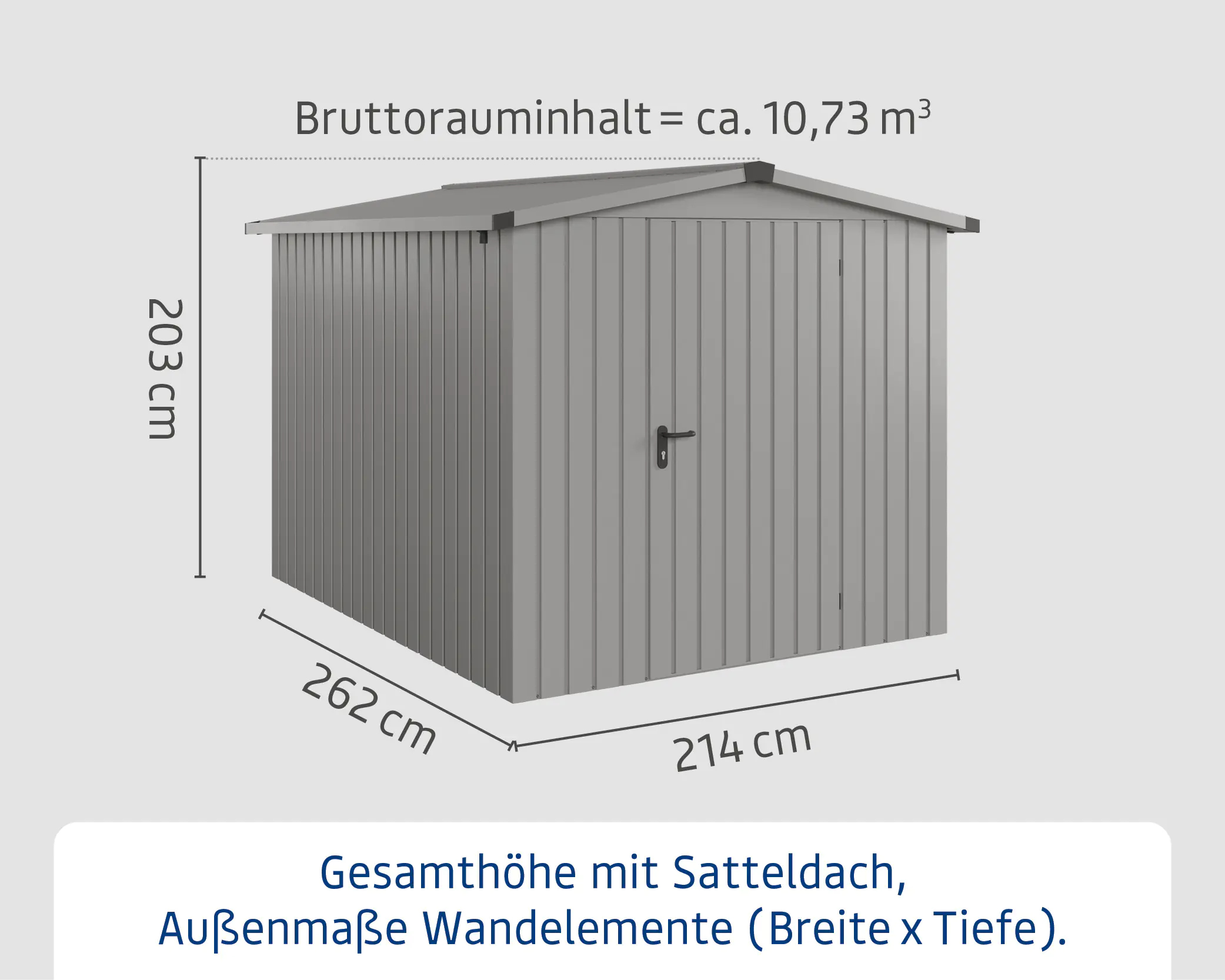 EcoStar Metallgerätehaus Euroline ESD6 graualuminium 214 x 262 cm 1-flg.