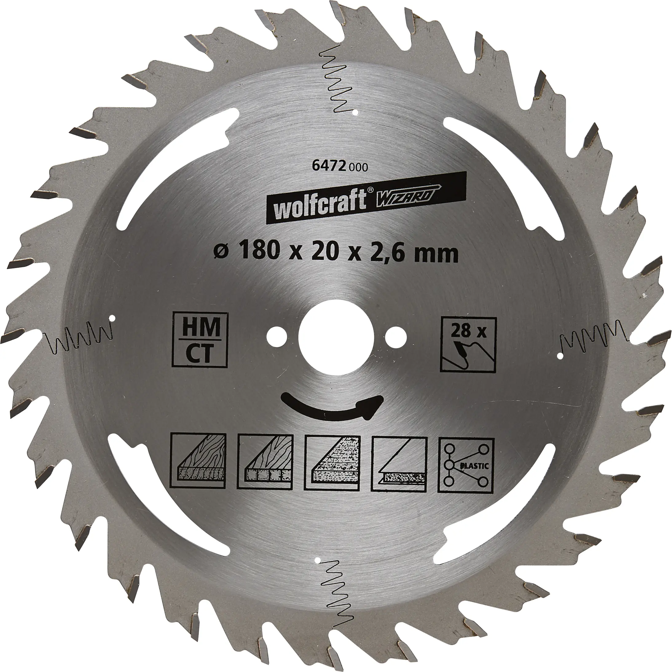 Wolfcraft Kreissägeblatt Ø 180 mm Bohrung Ø 20 mm 28 Zähne