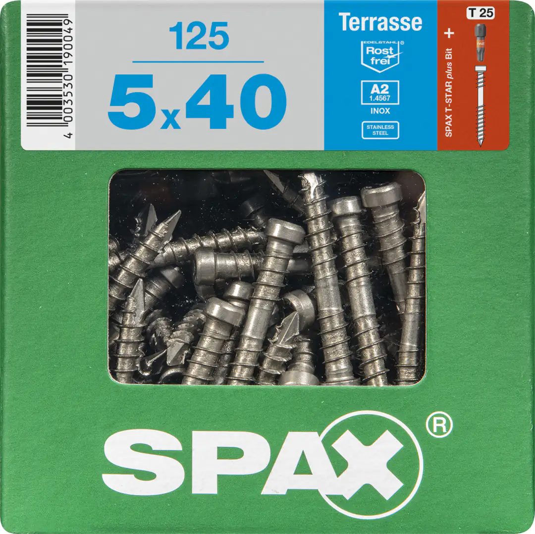 Spax Terrassenschrauben 5.0 x 40 mm TX 25 - 125 Stk.