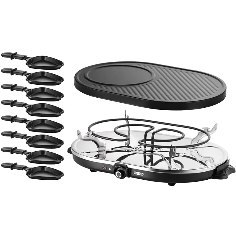 Unold Raclette Gourmet 8 Pfännchen 1.200 Watt